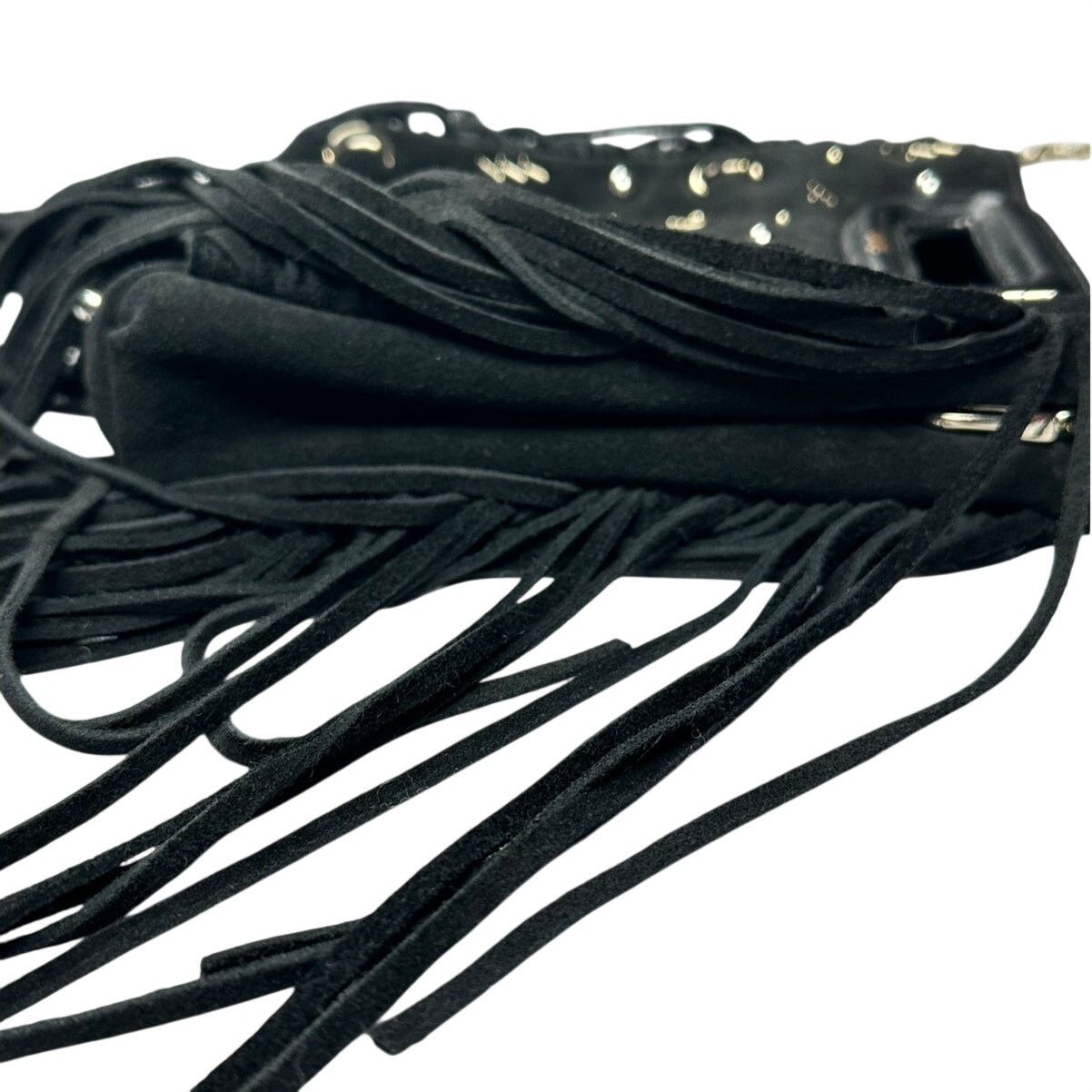 Maje Maje Studded Suede Mini M Bag Black Silver Hardware Size ONE SIZE - 4 Thumbnail