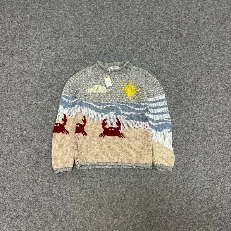 Thom Browne Thom Browne Beach crab sun jacquard knit sweater Size US M / EU 48-50 / 2 - 1 Thumbnail