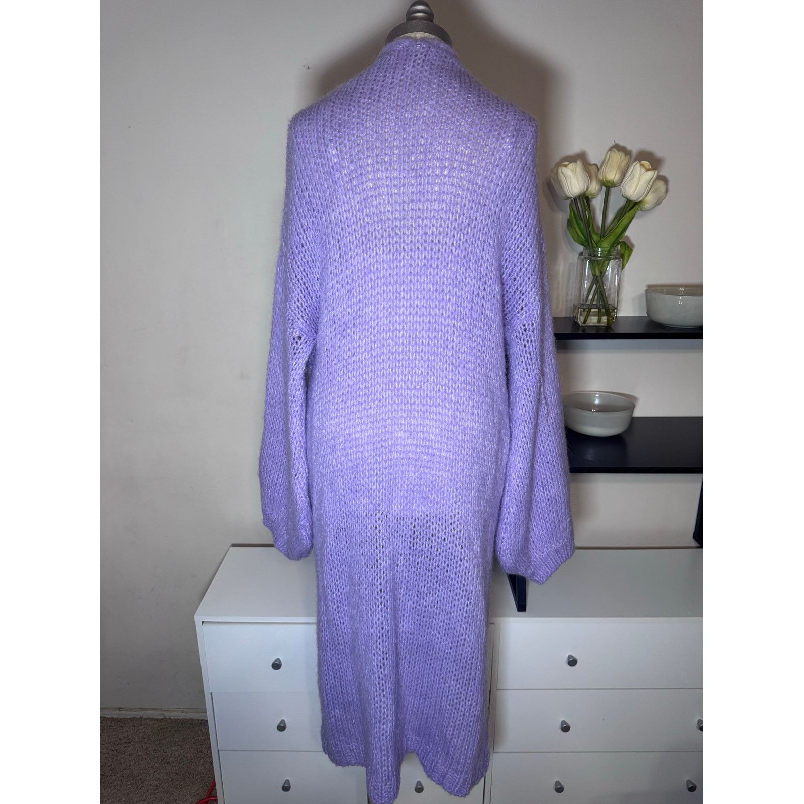 Other Ottod`Ame Knit Wool Blend Long Cardigan Lavander RARE Size L / US 10 / IT 46 - 2 Thumbnail