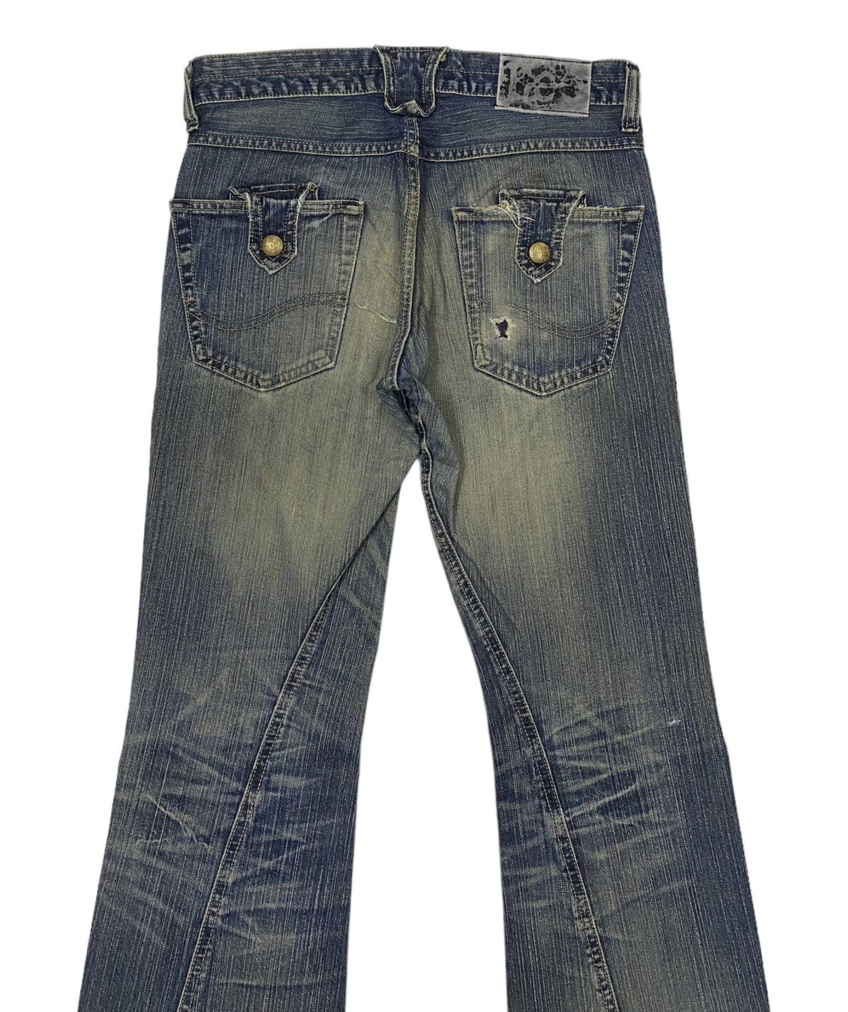 Lee × Tornado Mart 🔥LEE FLARE TWISTED DISTRESSED DENIM JEANS BOOTCUT FLARED Size US 31 - 6 Thumbnail