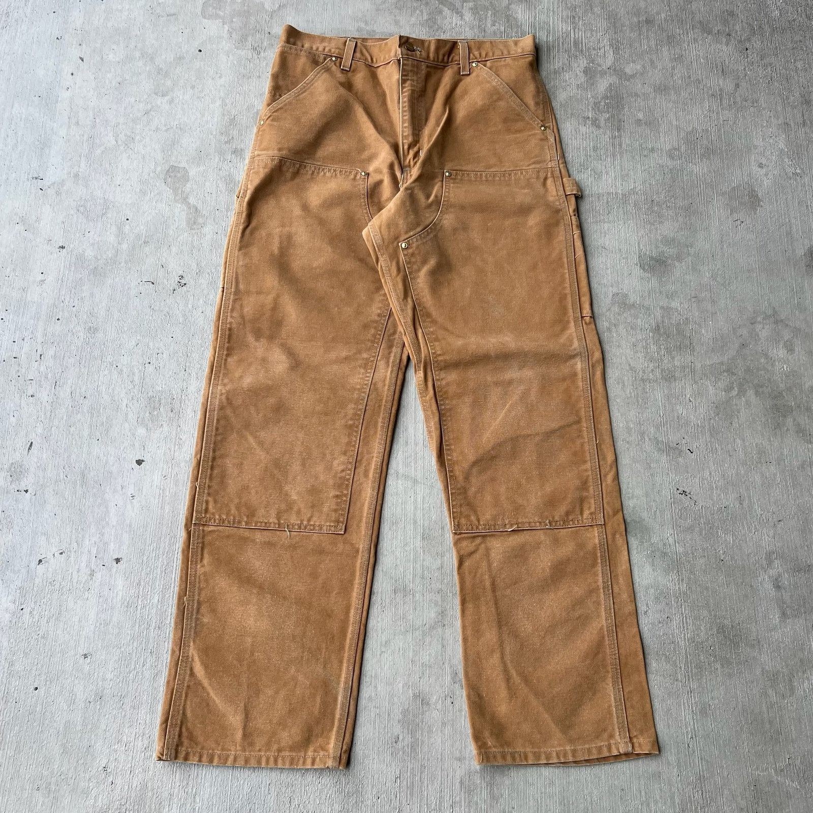 Carhartt × Vintage Carhartt brown double knee work wear carpenter pants Size US 33 - 1 Thumbnail