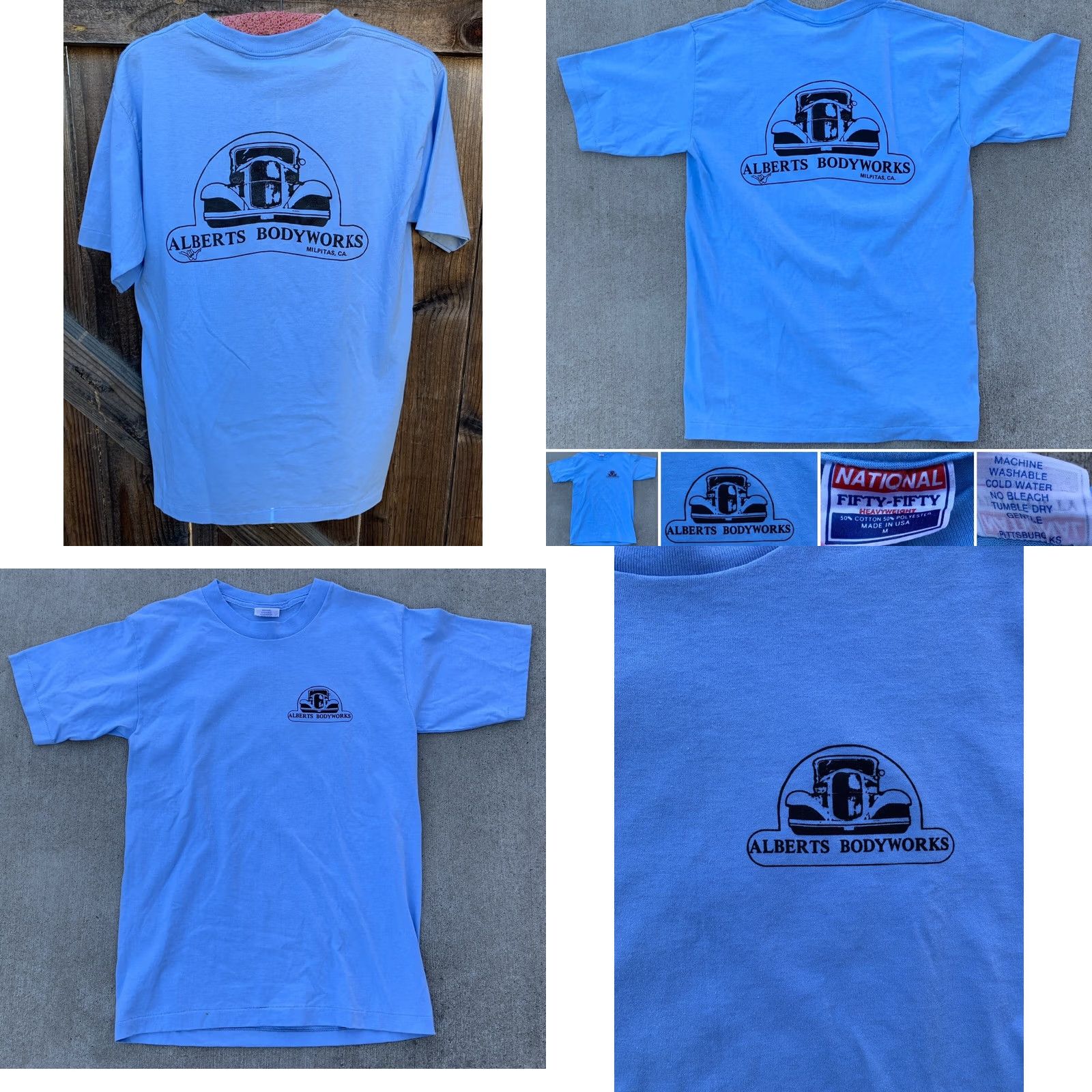 Vintage VINTAGE National Fifty Fifty T-Shirt Men's M Blue Cotton Polyester Car Graphic 1980s Size US M / EU 48-50 / 2 - 8 Thumbnail