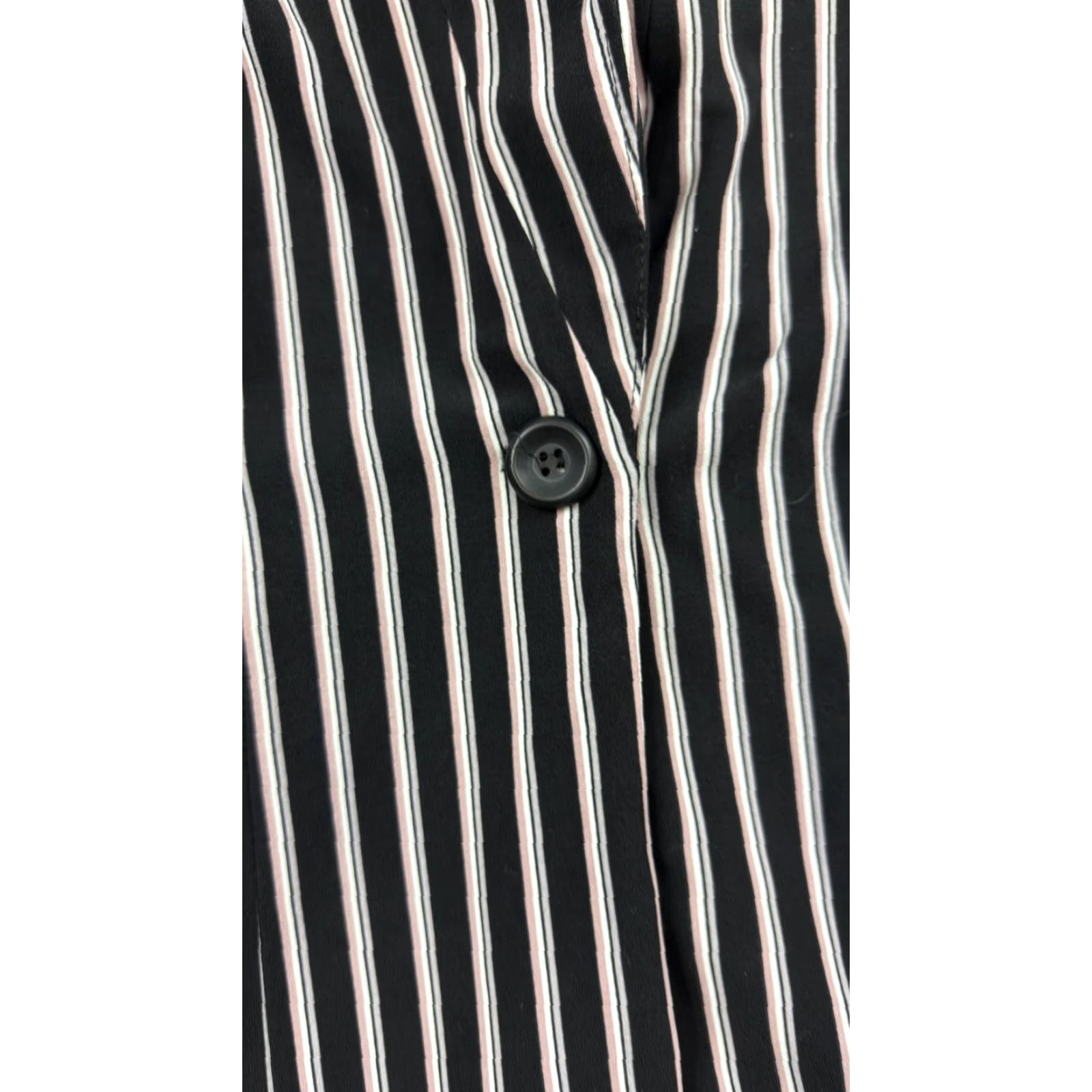 Torrid Torrid Blazer Womens 1 Black White Pink Striped Single Button Career Jacket Size XS / US 0-2 / IT 36-38 - 4 Thumbnail
