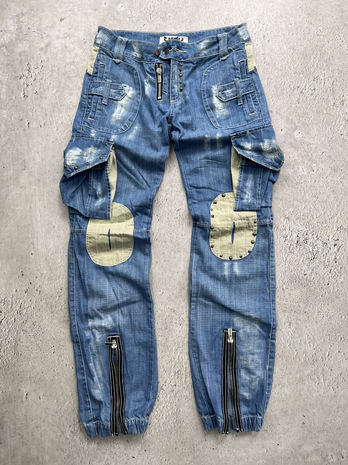 Japanese Brand × Junya Watanabe Dirty pants Faded Crash denim thrashed y2k distressed jeans Size US 30 / EU 46 - 1 Thumbnail