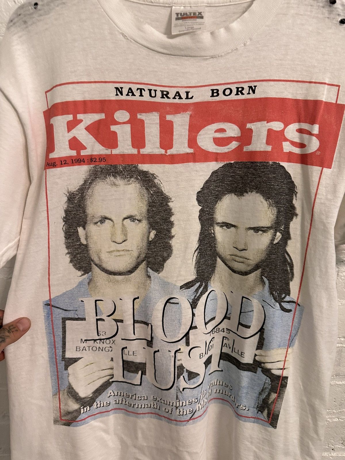 Band Tees × Vintage Vintage NIN NATURAL BORN KILLERS BLOODLUST thrashed shirt Size US L / EU 52-54 / 3 - 9 Thumbnail