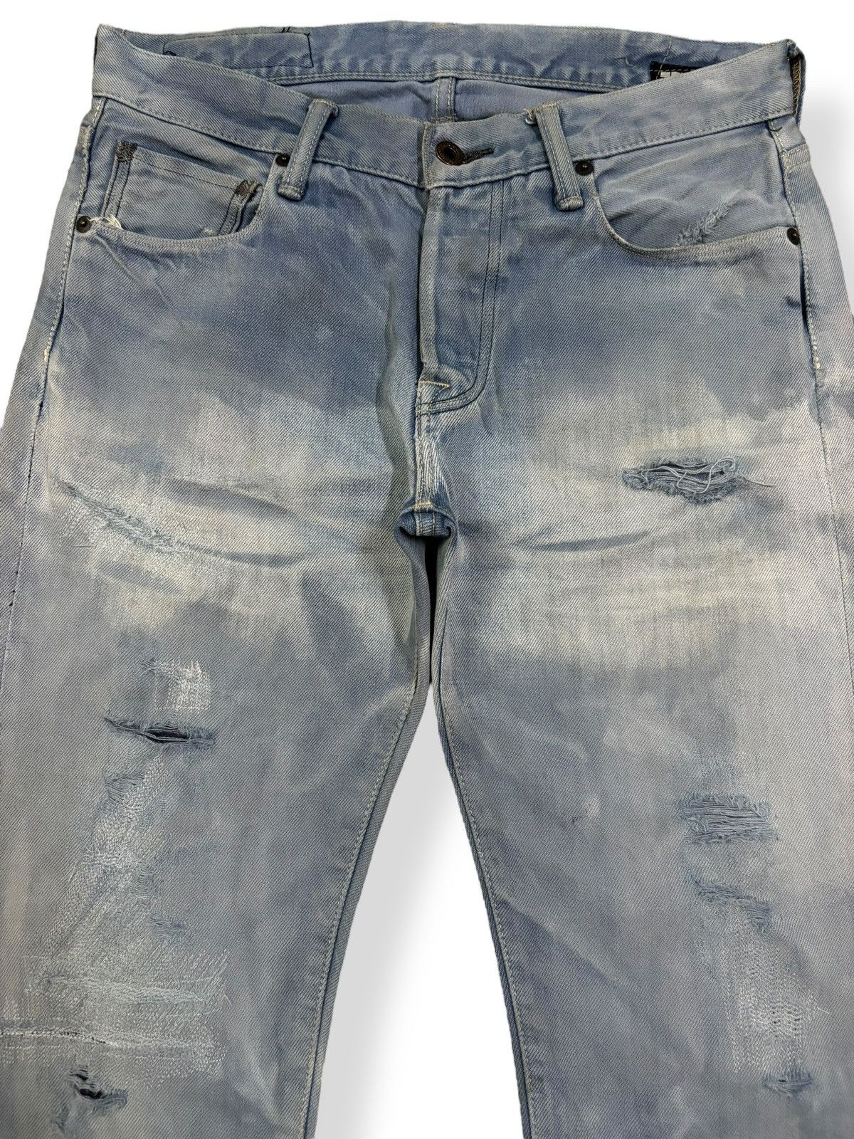 Hysteric Glamour Vintage Kuro Selvedge Acid Wash Distressed Grunge Jeans Size US 30 / EU 46 - 4 Thumbnail