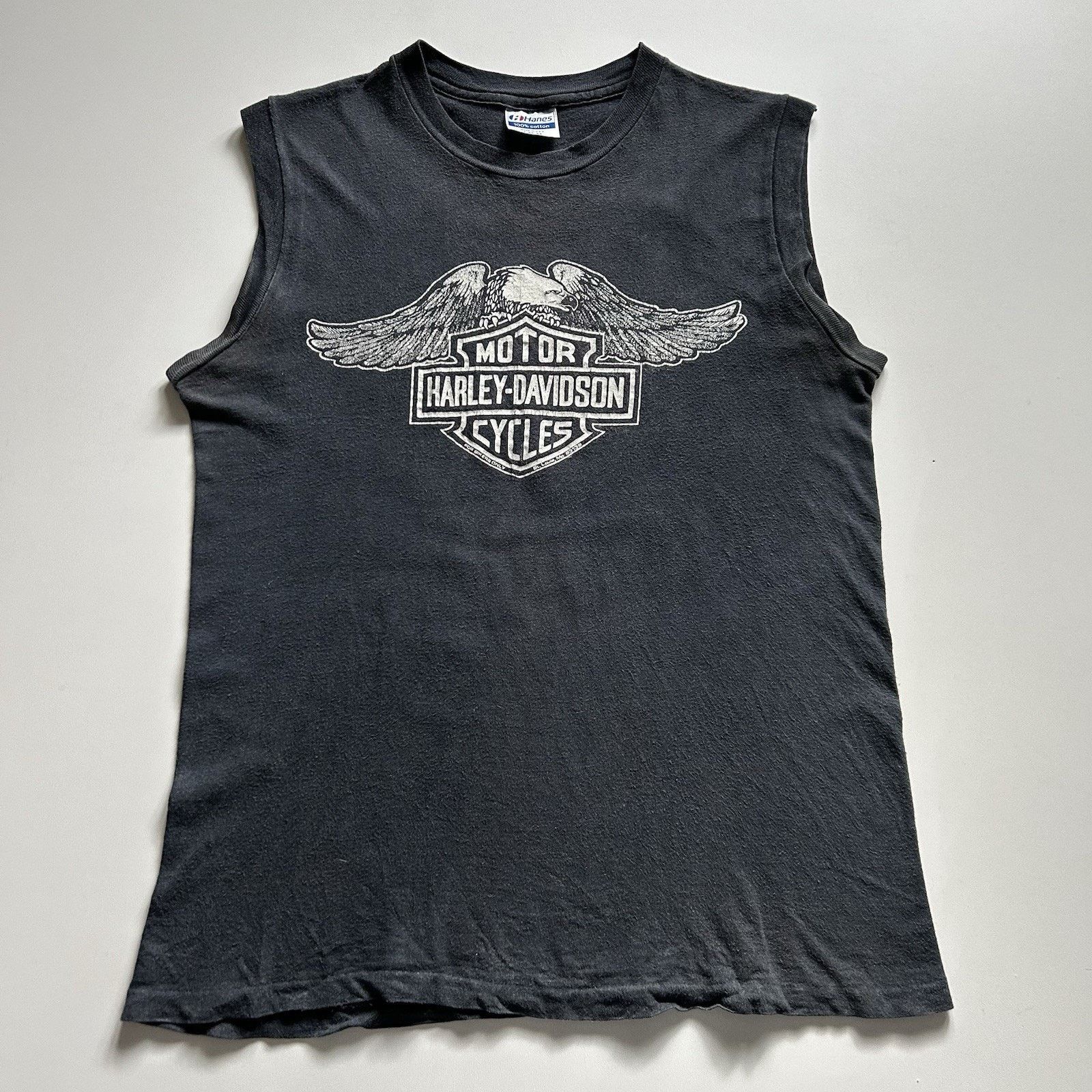 Hanes × Harley Davidson × Vintage Vintage 90s Harley Davidson Shirt Tank Top Medium Faded Rare Size US M / EU 48-50 / 2 - 1 Thumbnail