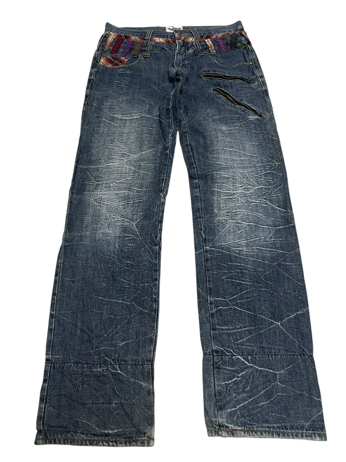 Japanese Brand VINTAGE NYLAUS JAPAN DOUBLE WAIST CLAWMARK JEANS PPFM STYLE Size US 31 - 1 Thumbnail