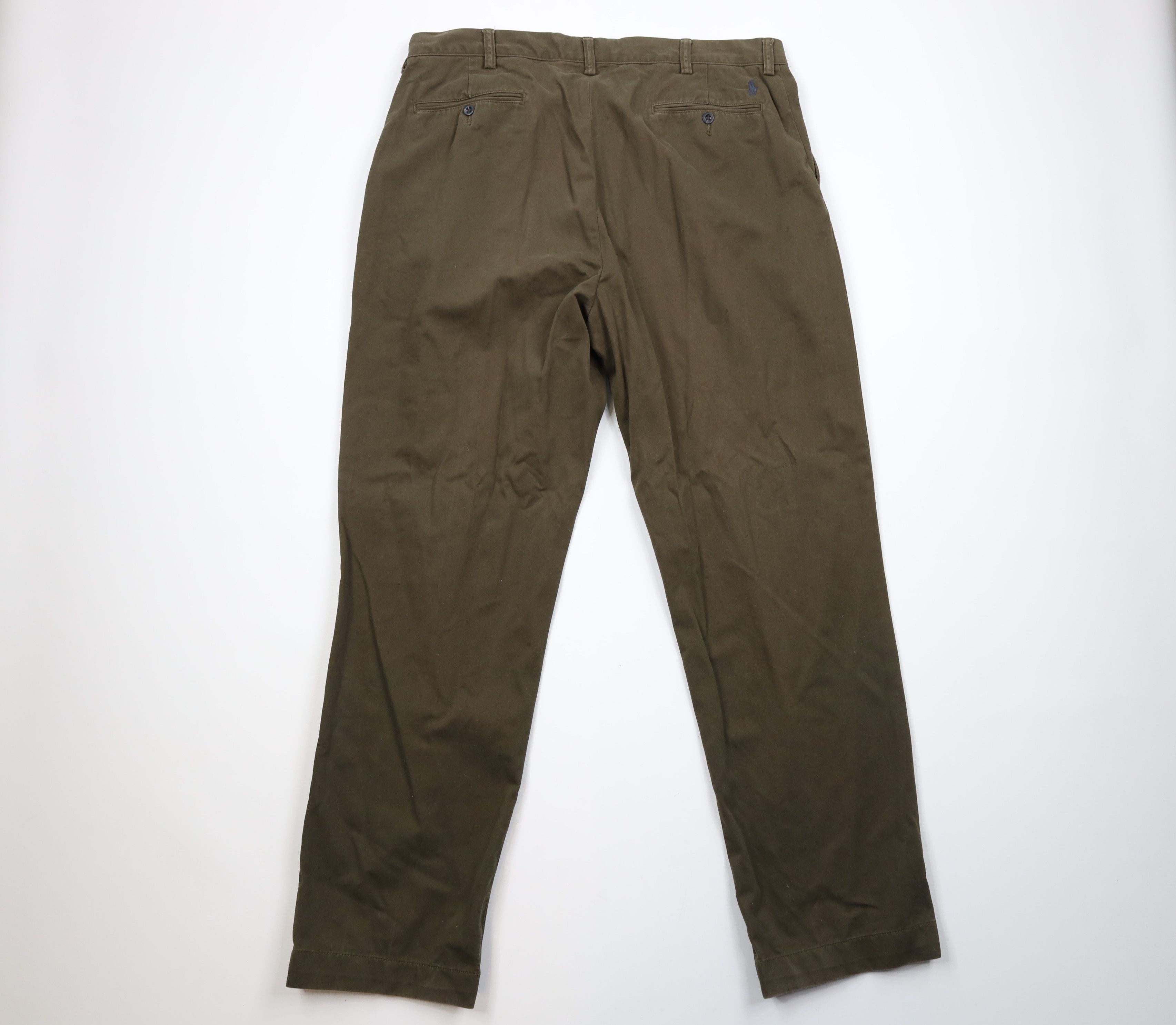 Ralph Lauren × Vintage Vintage 90s Ralph Lauren Leg Chino Pants Olive Green Cotton Size US 38 / EU 54 - 8 Thumbnail