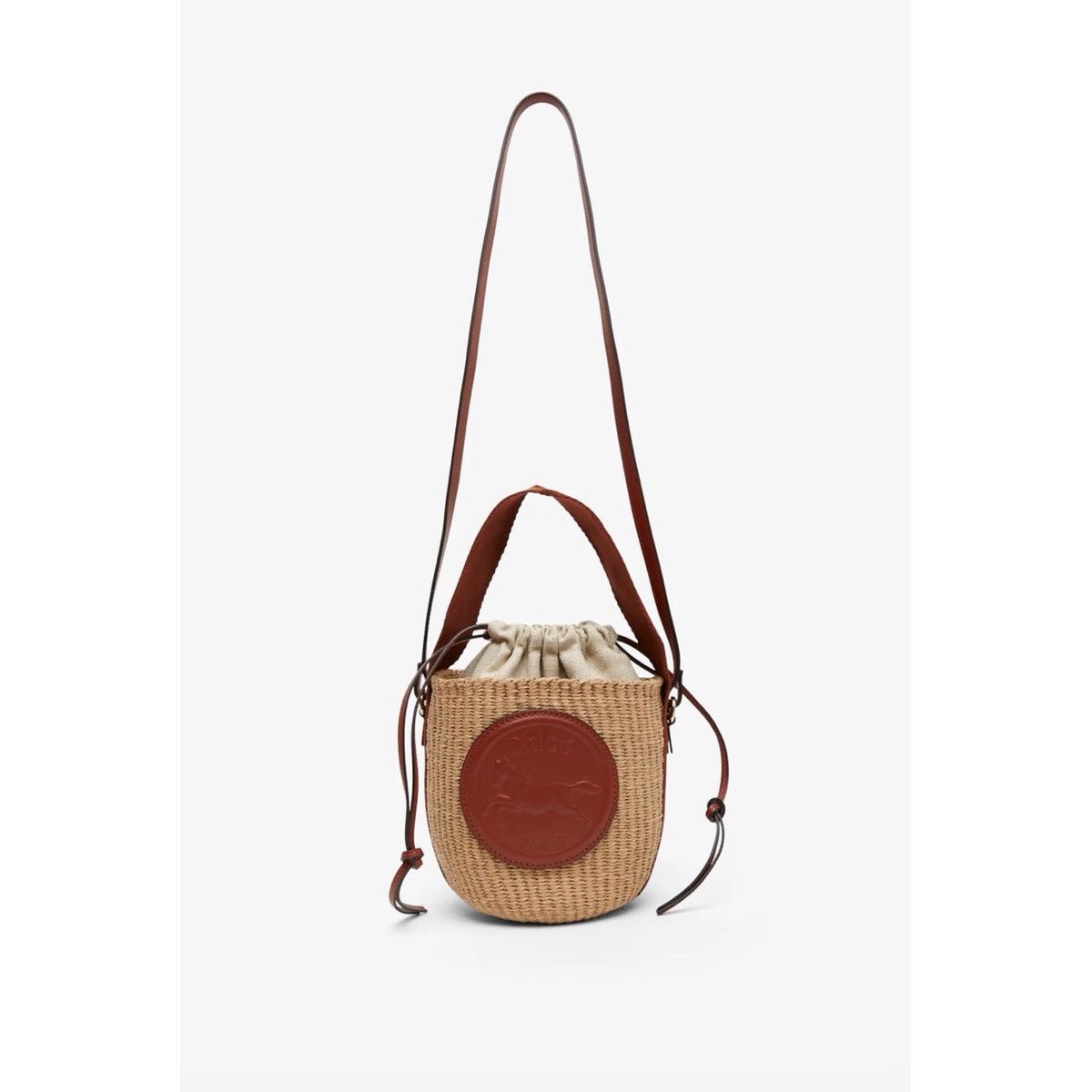 Chloe Chloe Beige Small Horse Medal Basket Bag Size ONE SIZE - 1 Thumbnail