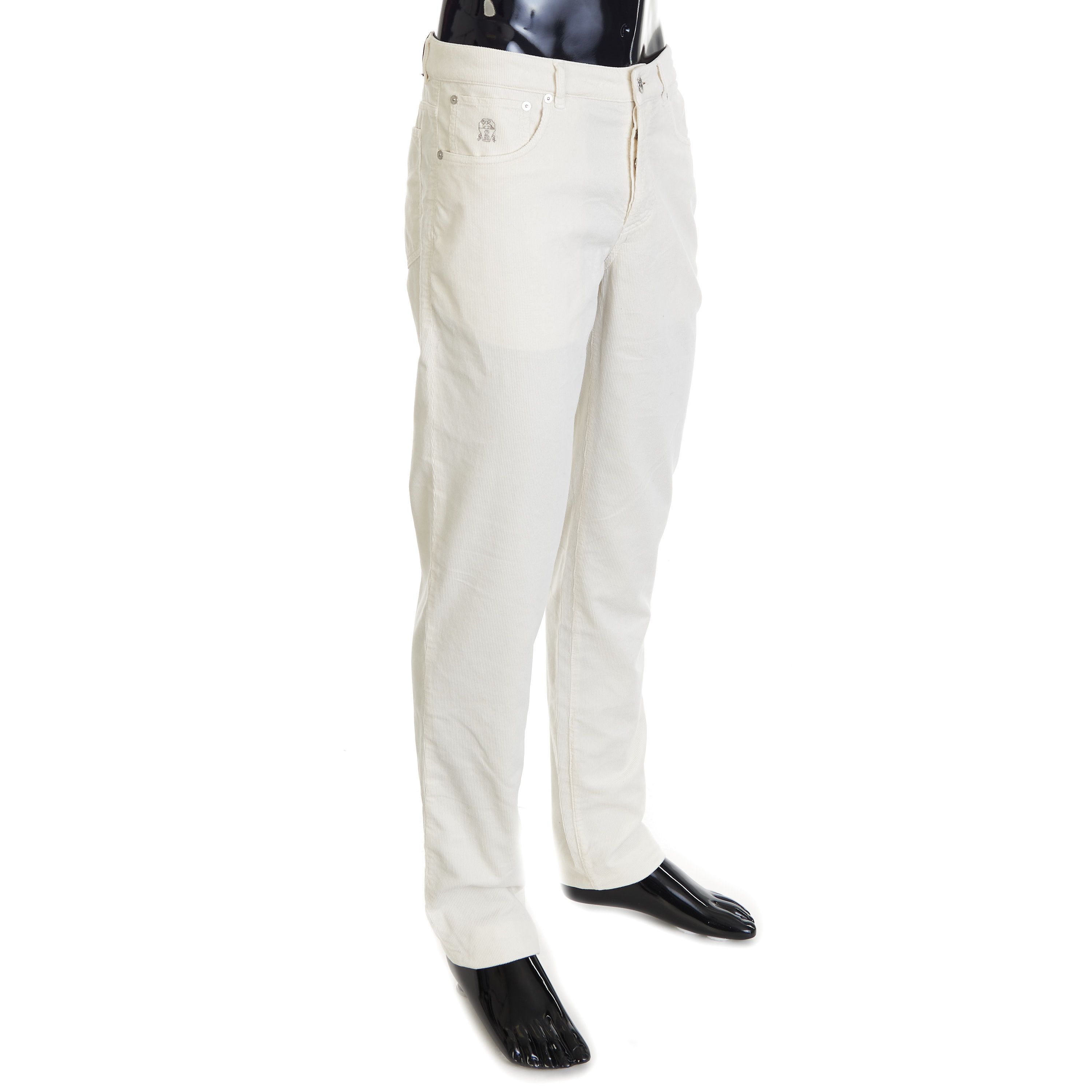 Brunello Cucinelli Off White Garment-Dyed Italian Fit Five-pocket Trousers Size US 26 / EU 42 - 6 Thumbnail