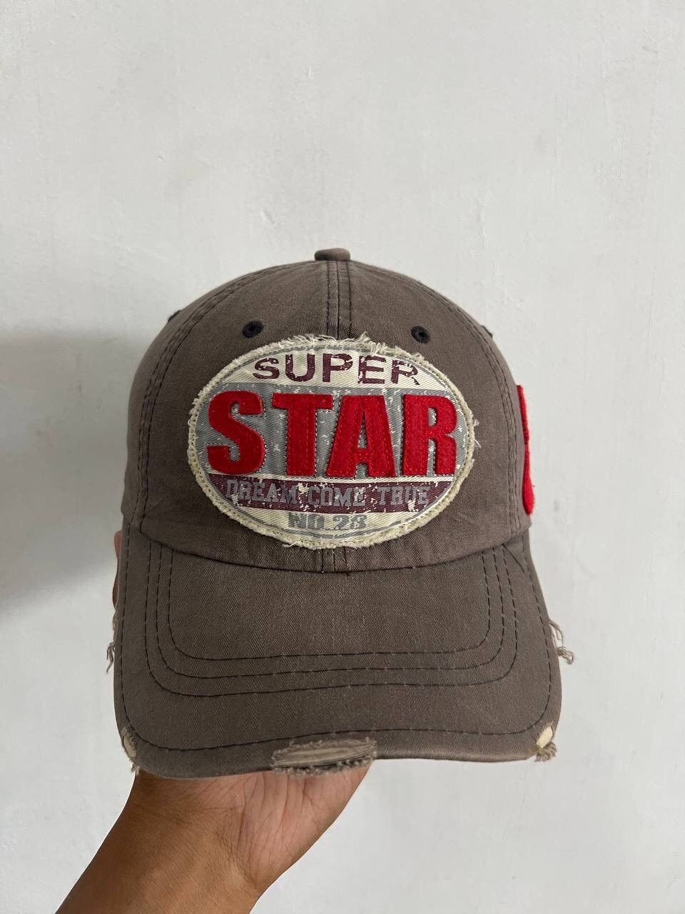 Japanese Brand Super Star Distressed Style Hat Size ONE SIZE - 6 Thumbnail