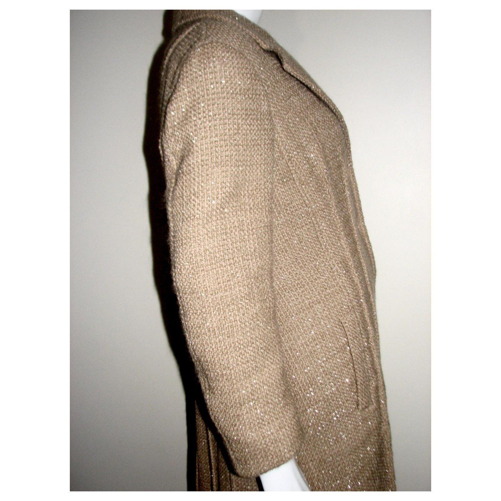 Alberta Ferretti Gold shimmering Alberta Ferretti wool coat Size M / US 6-8 / IT 42-44 - 5 Thumbnail