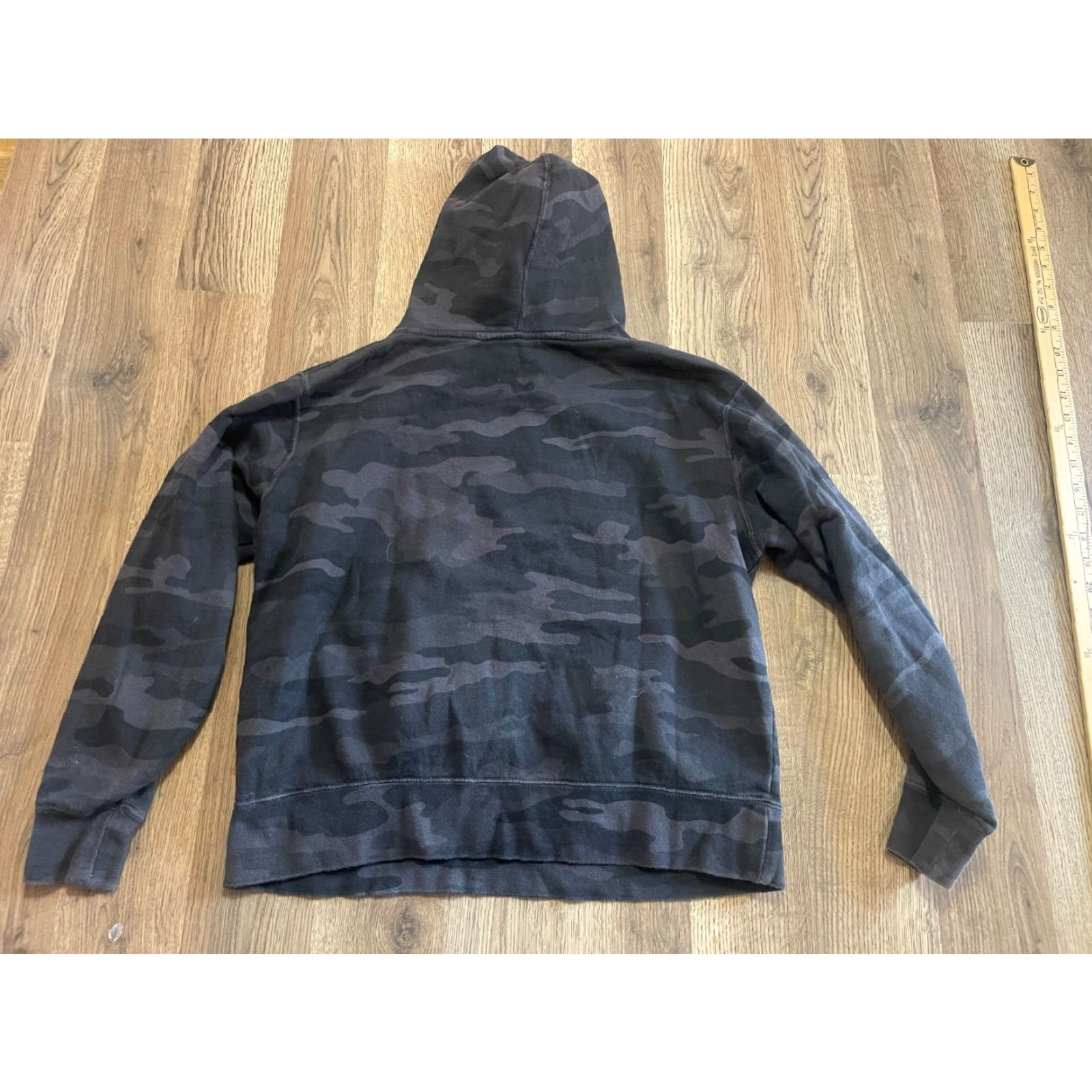 Vintage Sota Clothing Hoodie Womens Small Black Camouflage Pullover Logo Casual Modern Regular Fit Size S / US 4 / IT 40 - 2 Thumbnail