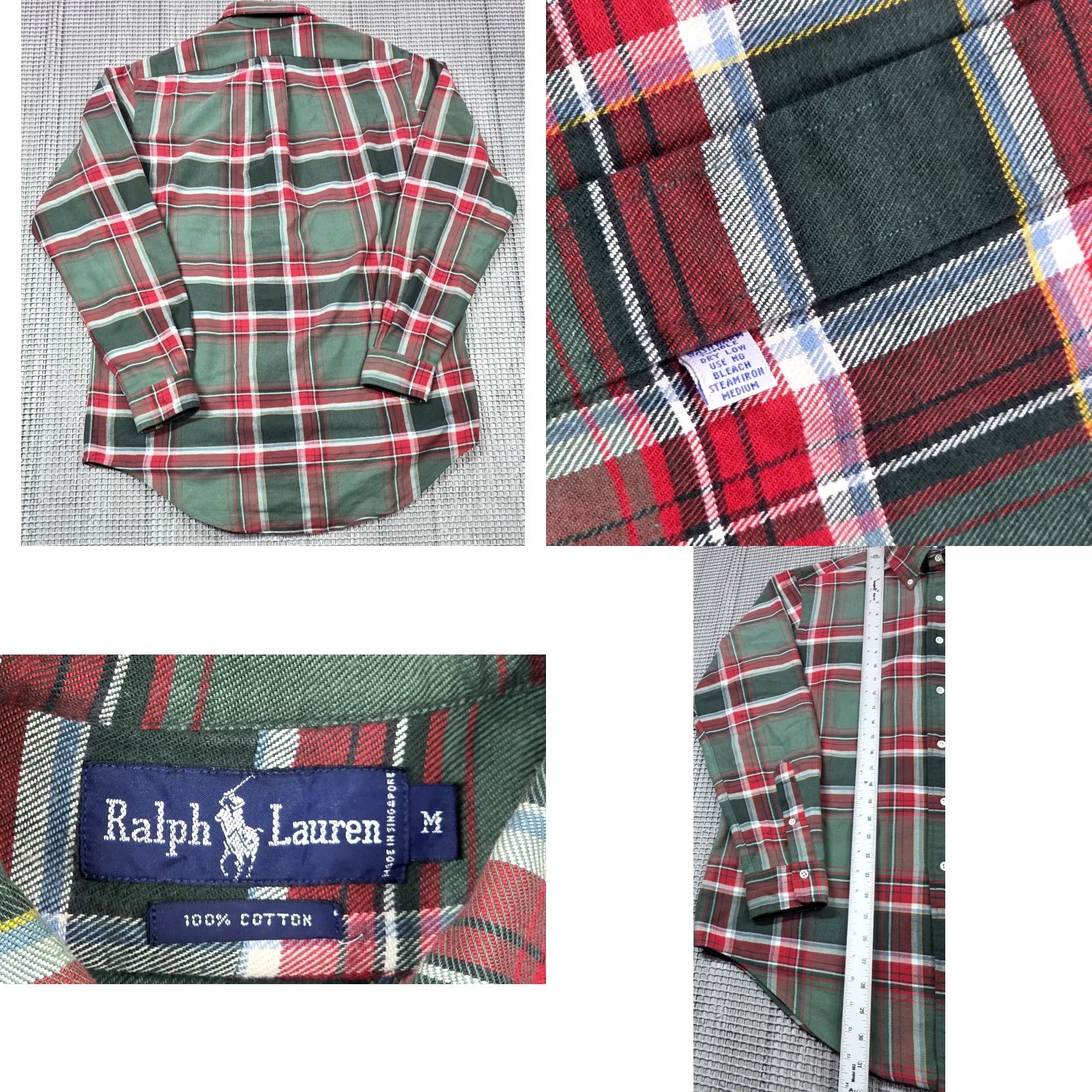 Polo Ralph Lauren VINTAGE Polo Ralph Lauren Shirt Mens M Green Plaid Brushed Cotton Flannel 90s Rare Button-Up Size US M / EU 48-50 / 2 - 8 Thumbnail