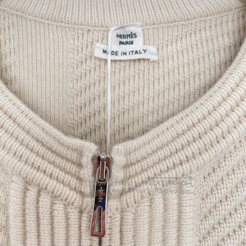 Hermes Hermes Beige knit letter jacquard all-printed wool long-sl Size XS / US 0-2 / IT 36-38 - 5 Thumbnail