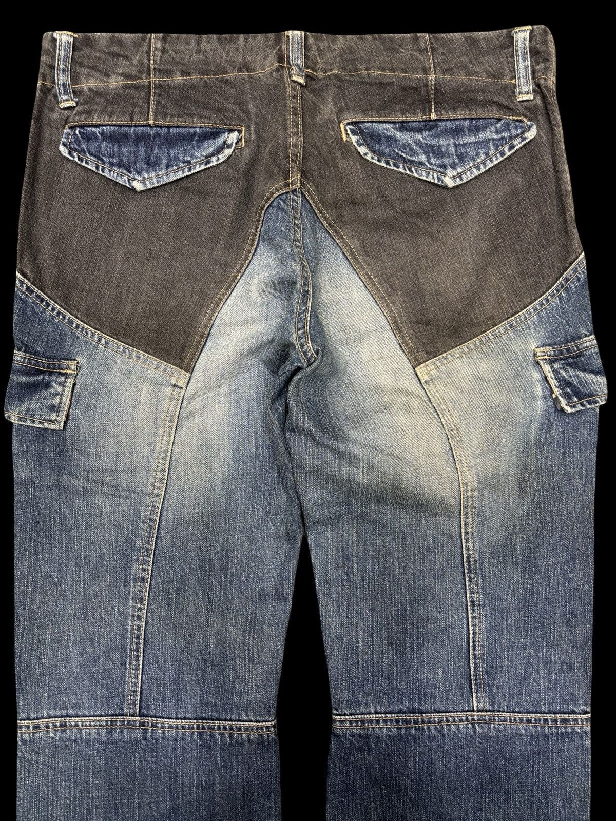 Japanese Brand PPFM Japan Custom Performance Two Tones Cargo Biker Denim Size US 33 - 17 Thumbnail