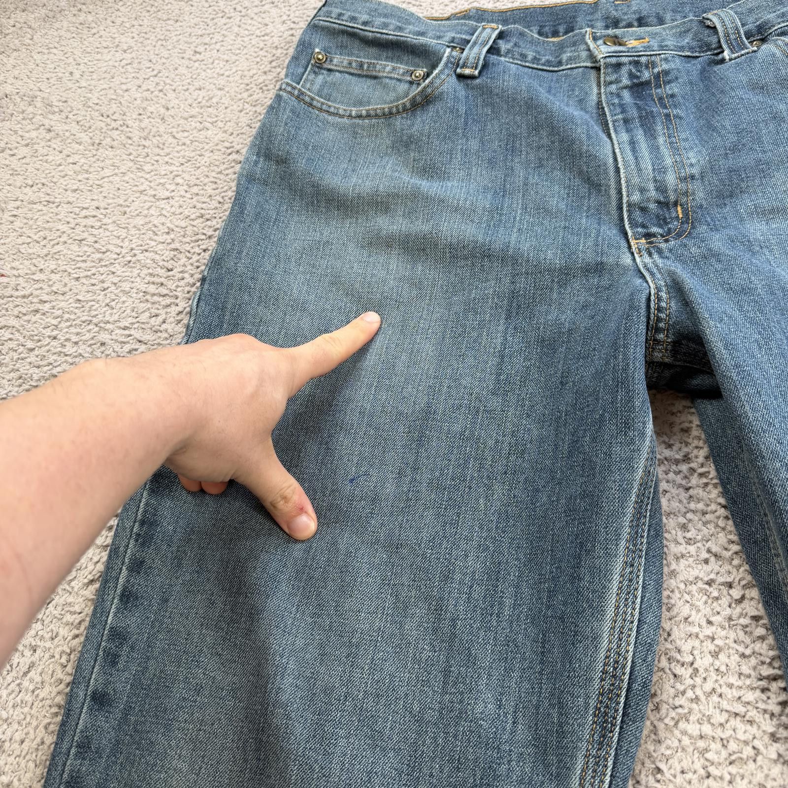 Carhartt Carhartt Light Wash Straight Leg Denim Jeans Mens 36x33 Work Size US 36 / EU 52 - 6 Thumbnail