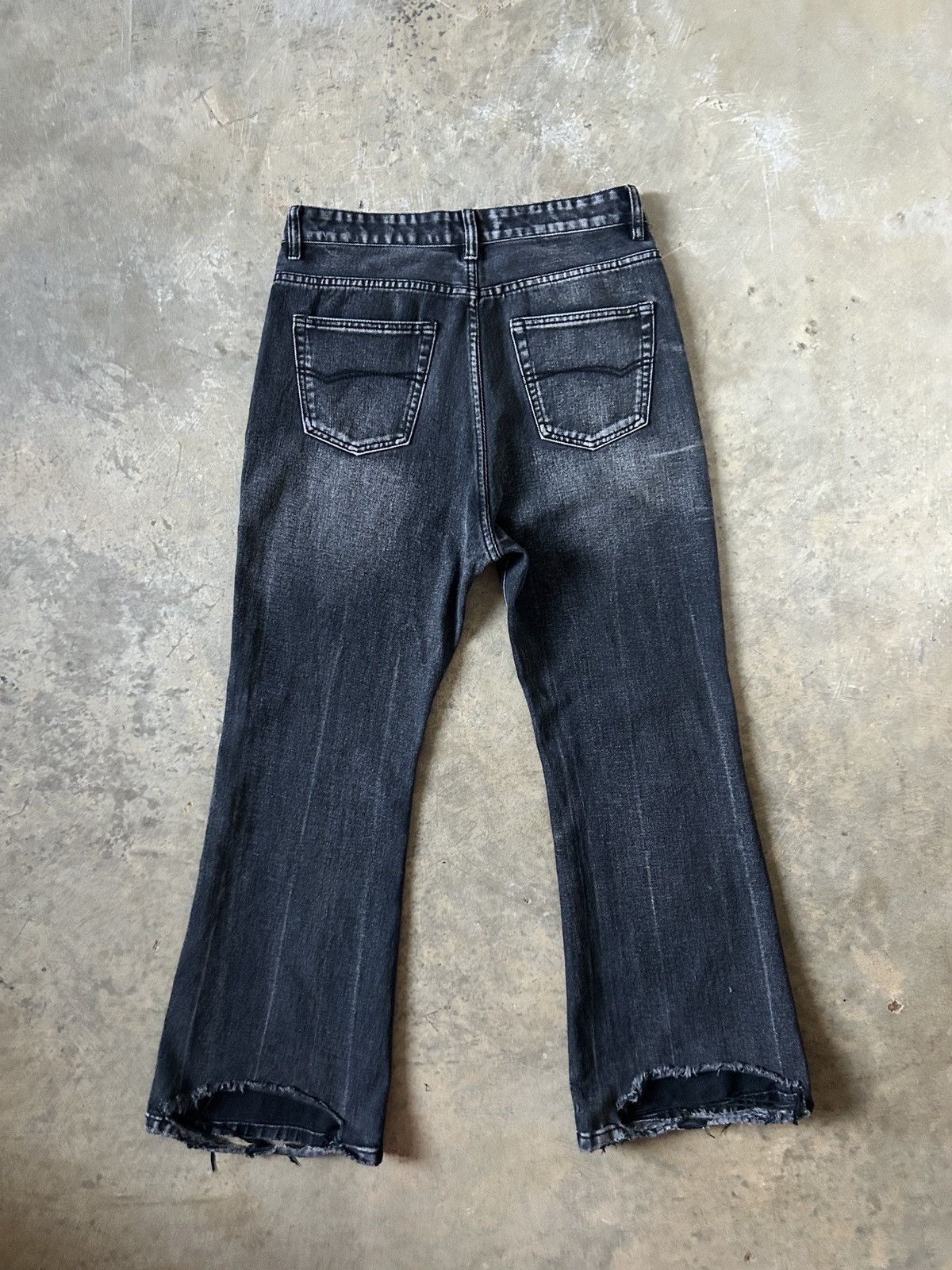 Japanese Brand Vintage Japanese Washed Black Flare Denim Lost Tape Style Size US 30 / EU 46 - 4 Thumbnail