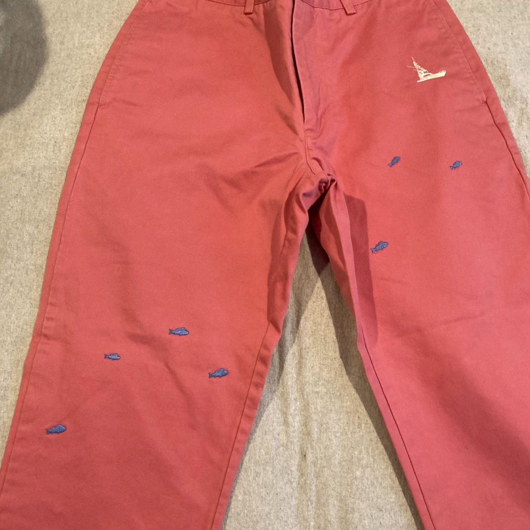 Vineyard Vines Vineyard Vines Club Pants Embroidered Fish & Boat Salmon Size 30X28 Mens Casual Chino Cotton Flat Front Size US 30 / EU 46 - 6 Thumbnail