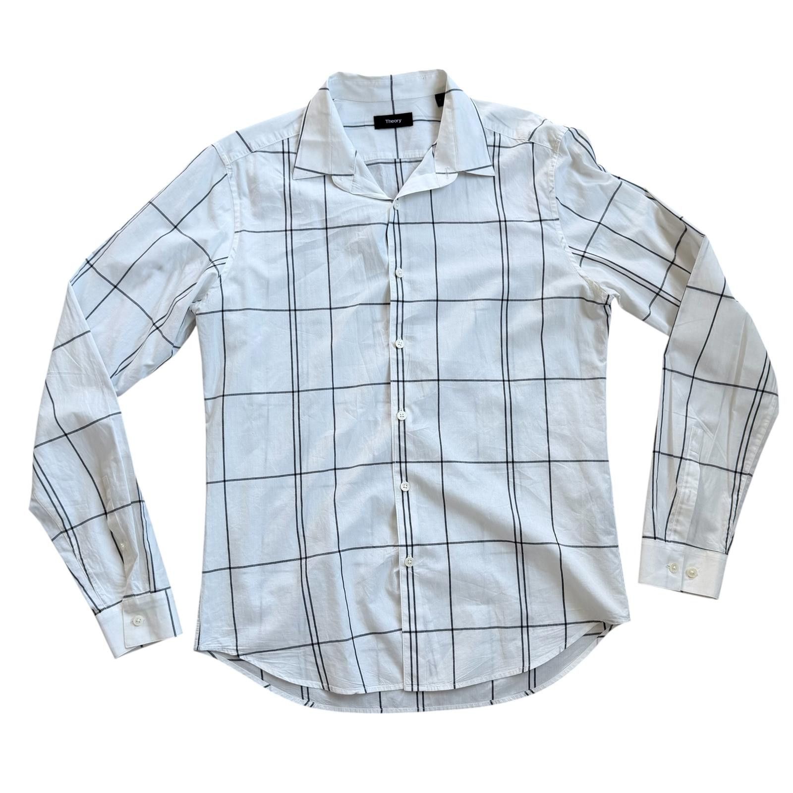 Theory Theory Button-Up Shirt | Black Check Print Size M Size US M / EU 48-50 / 2 - 1 Thumbnail