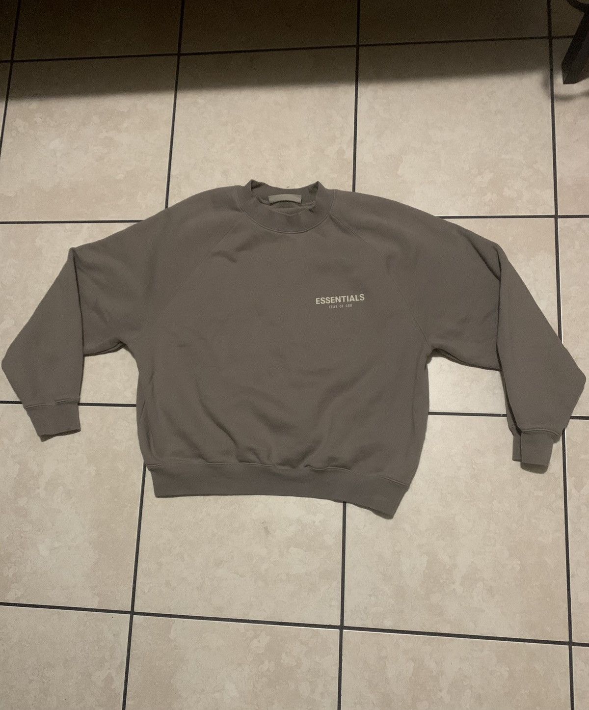 image of Essentials Desert Taupe Crewneck in Cement Grey, Men's (Size Medium)