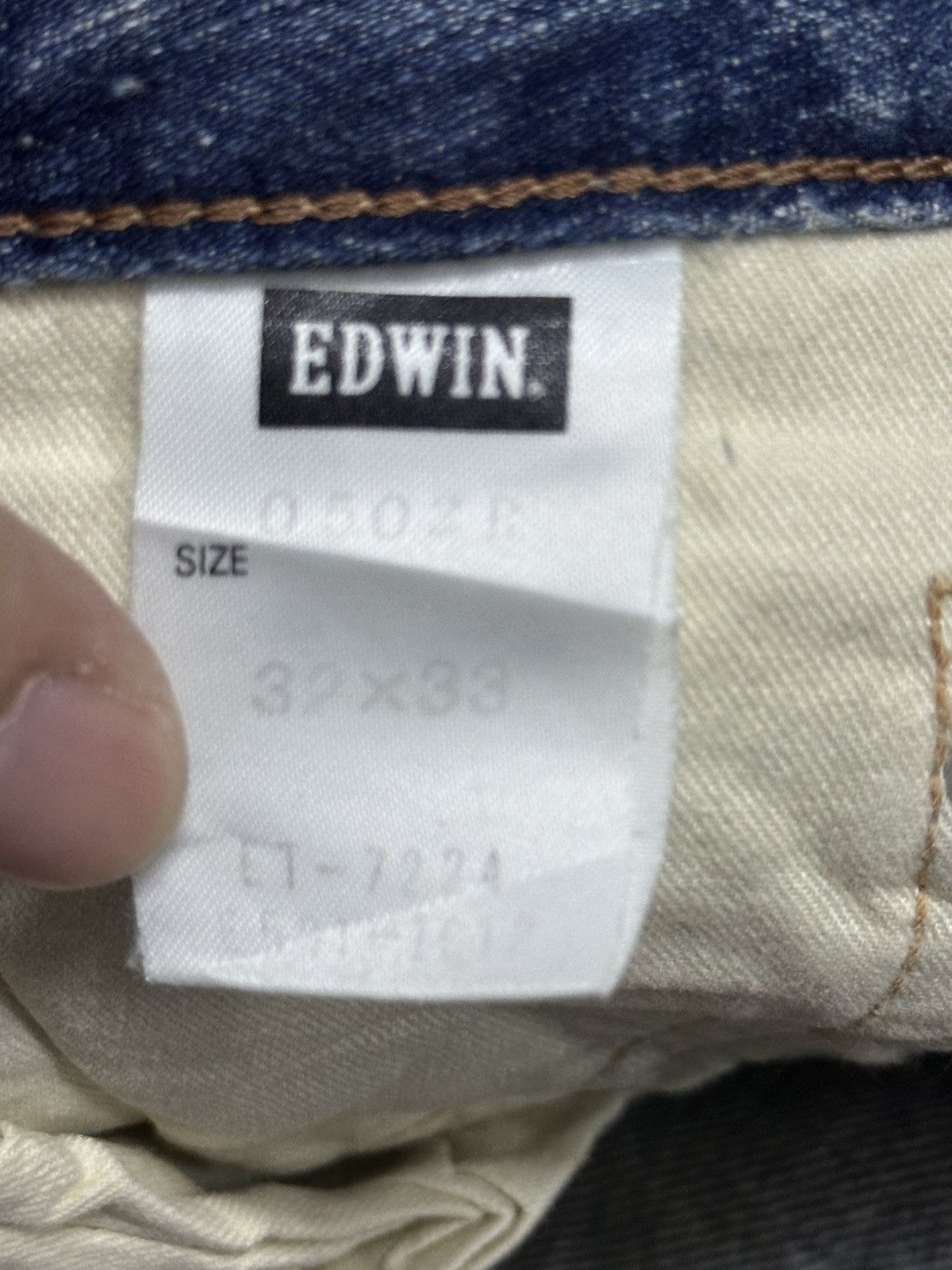 Edwin Edwin 502R Vintage 90's Distressed Baggy Loose & Faded Wash Size US 33 - 8 Thumbnail