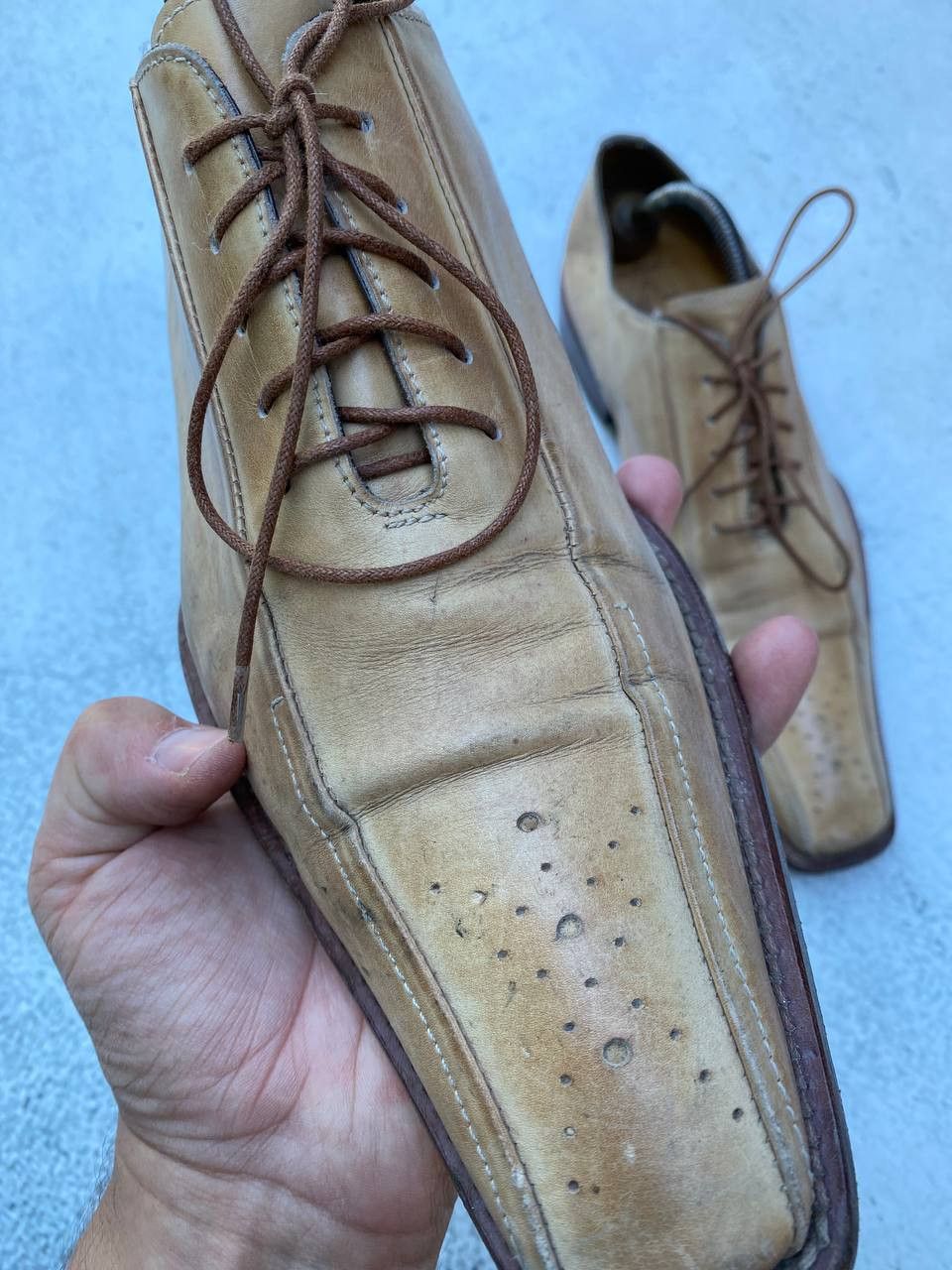 If Six Was Nine Italian Vintage Guidi style Leather Faded Shoes Size US 8 / EU 41 - 16 Thumbnail