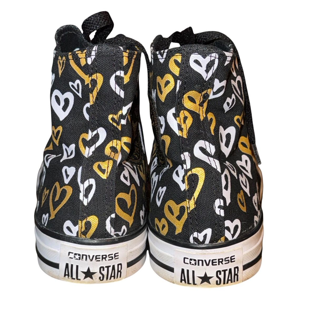 Converse Converse All Star gold & white heart print high top sneakers Size US 8 / IT 38 - 6 Thumbnail