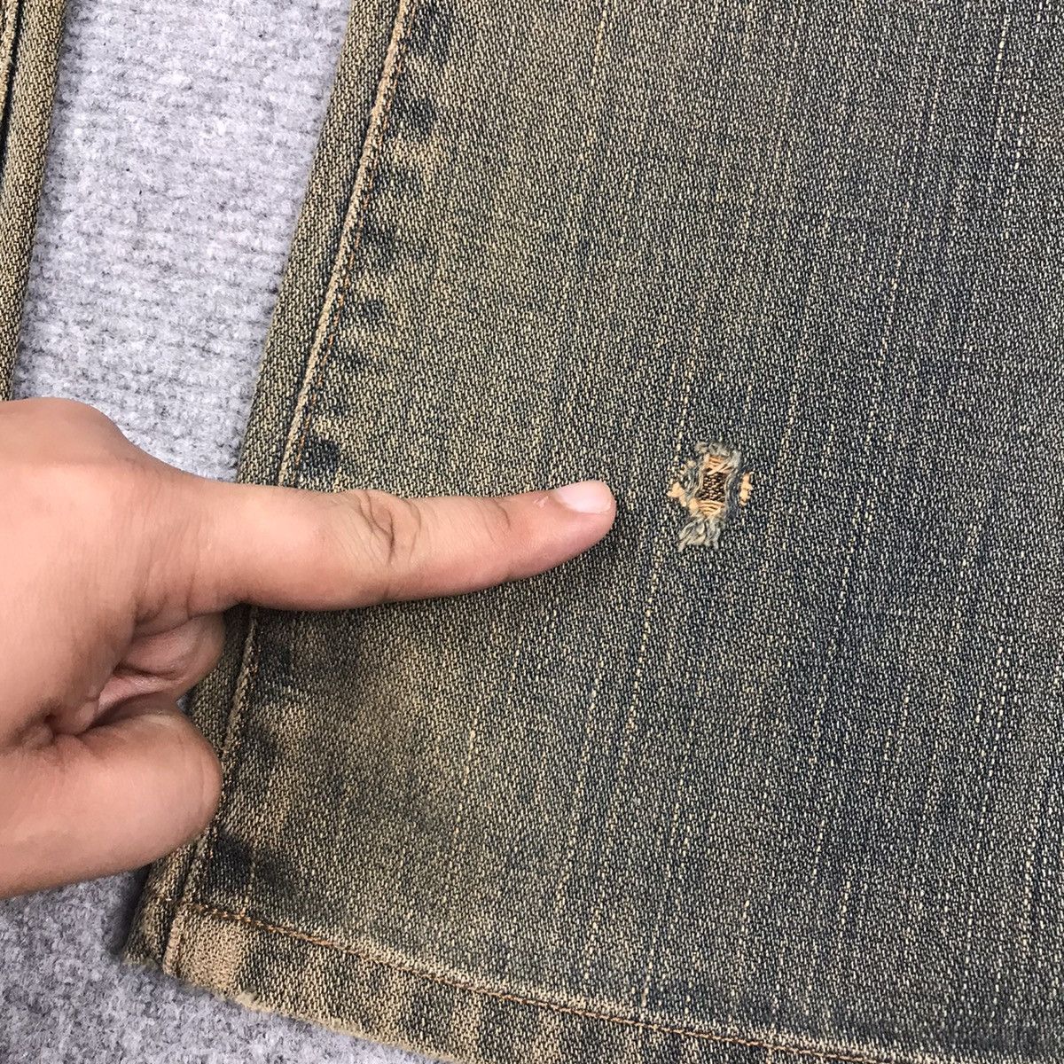 Japanese Brand × Wrangler FLARE DENIM RUSTY DISTRESSED WRANGLER EYELET DENIM PANTS Size US 28 / EU 44 - 5 Thumbnail
