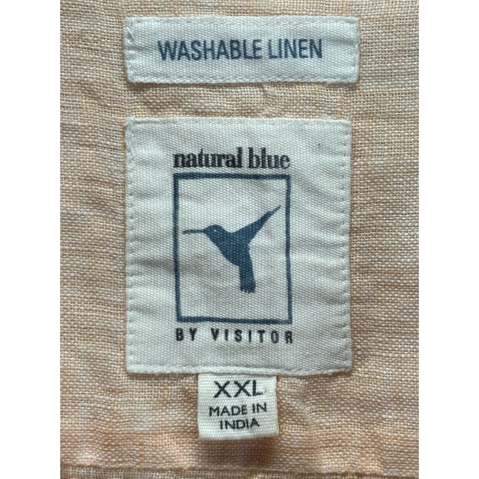 Vintage Visitor Men's Linen Shirt 2XL Short Sleeve Orange Casual Beach Vacation Size US XXL / EU 58 / 5 - 4 Thumbnail