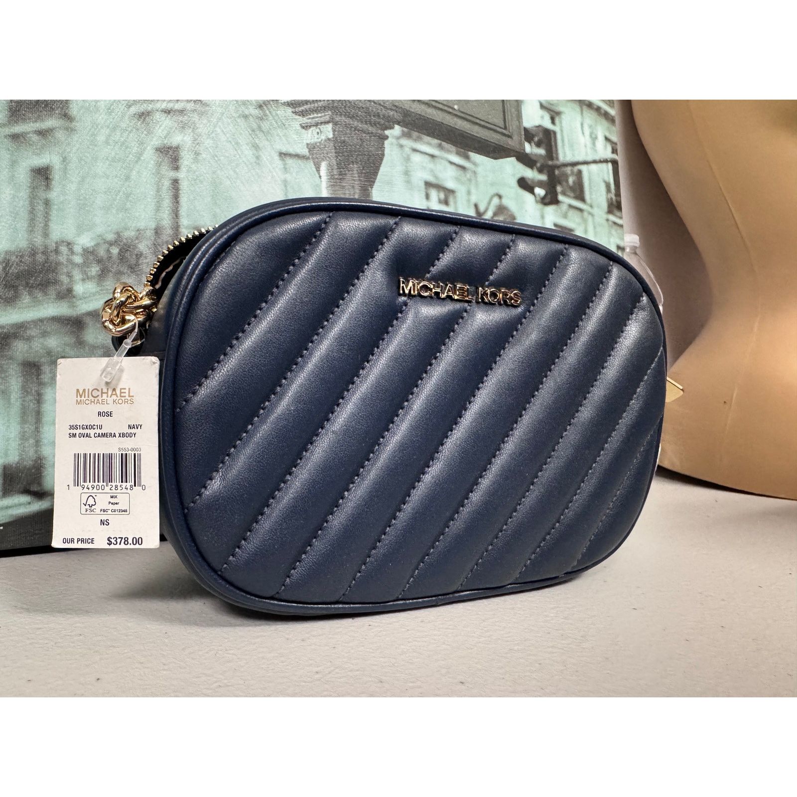 Michael Kors Michael Kors 35S1GX0C1U Rose Small Oval Camera IN Black Size ONE SIZE - 6 Thumbnail