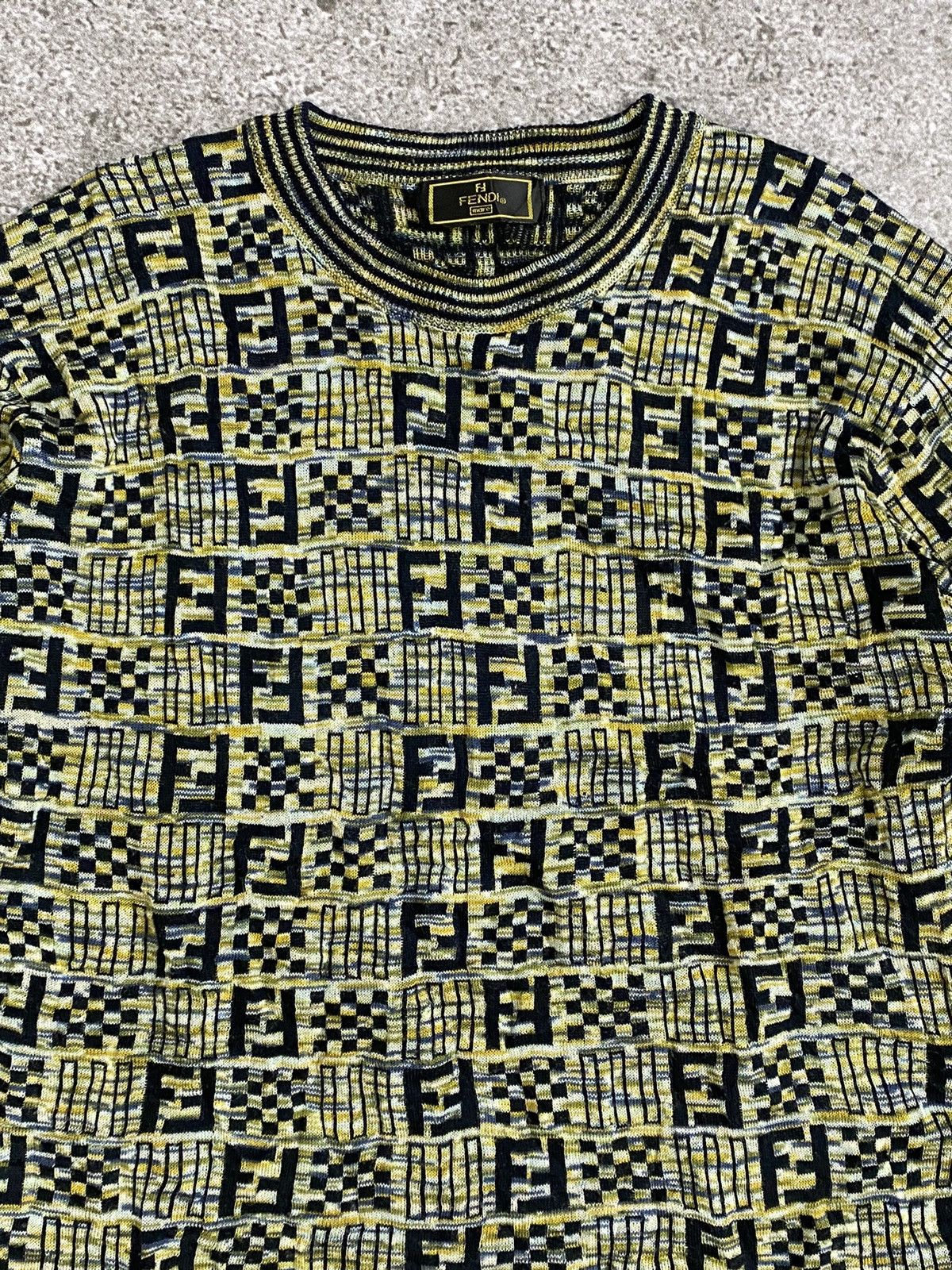 Fendi × Vintage Vintage Fendi mare monogram knitt longsleeve Size US M / EU 48-50 / 2 - 3 Thumbnail