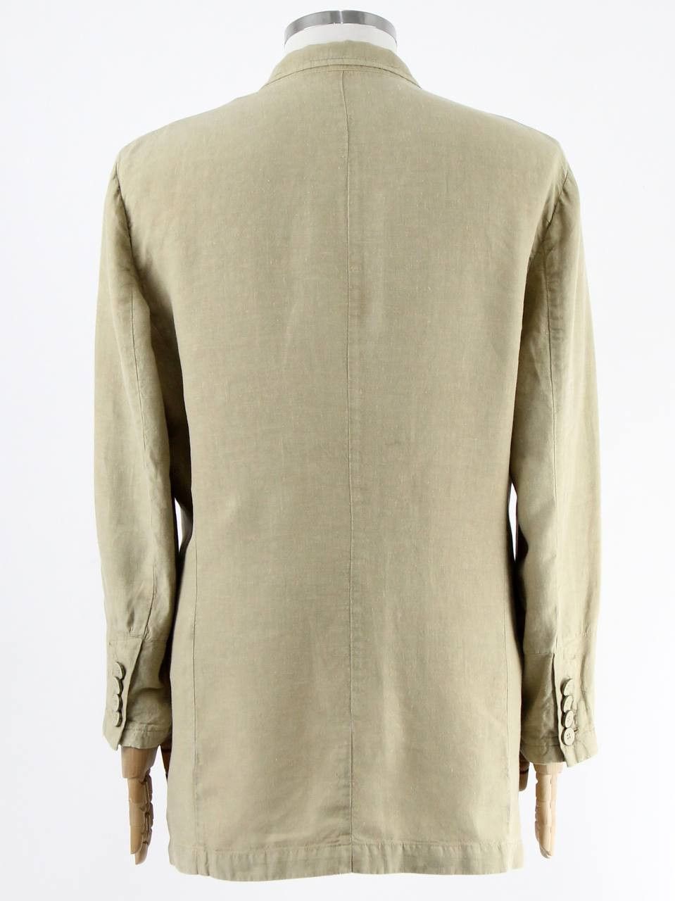 Emporio Armani EMPORIO ARMANI Beige linen jacket Size 52R - 3 Thumbnail