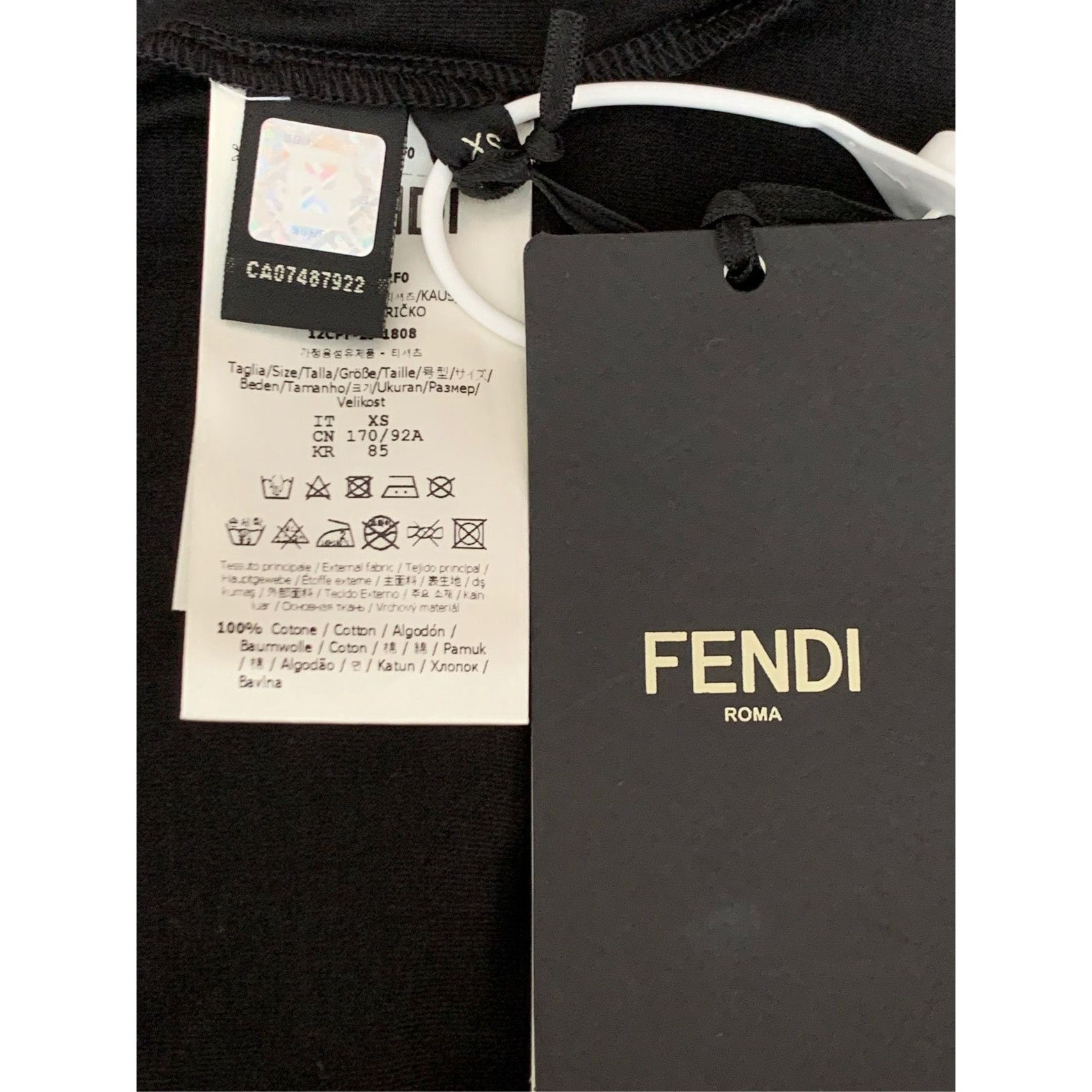 Fendi Fendi Little Monster Slant Eye Short Sleeve T-Shirt Black XS Size XS / US 0-2 / IT 36-38 - 3 Thumbnail