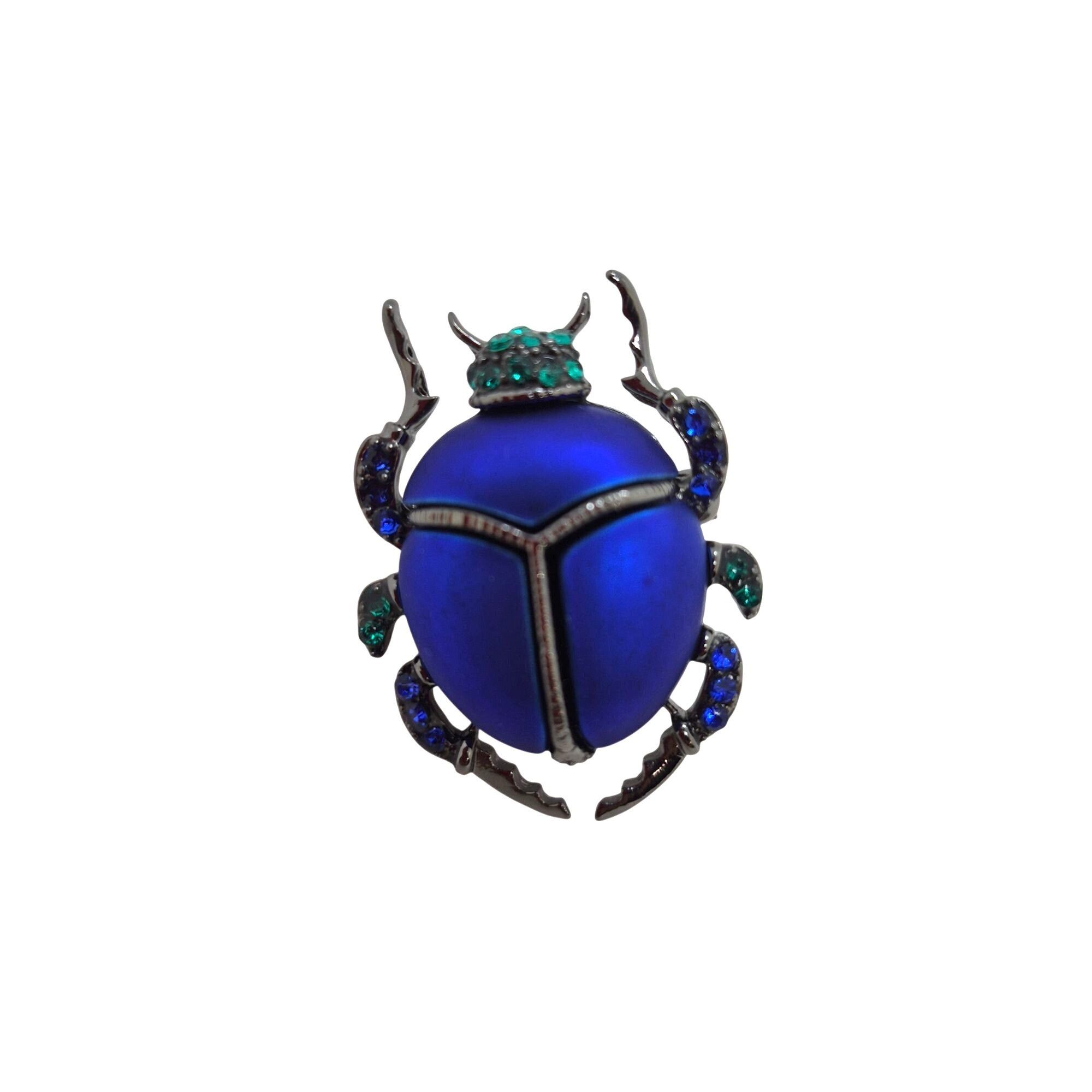Other Scarab Beetle Animal Brooch Refined Pin Blue Rhinestones Ins Size ONE SIZE - 4 Thumbnail