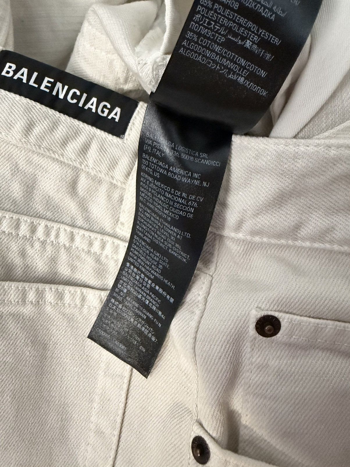 Balenciaga White Straight Fit Denim