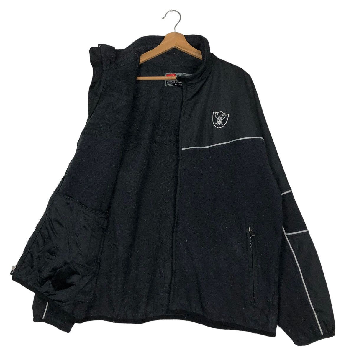 Nike 🔥VINTAGE NIKE RAIDERS NFL ZIPPER JACKET BIG LOGO Size US L / EU 52-54 / 3 - 11 Thumbnail
