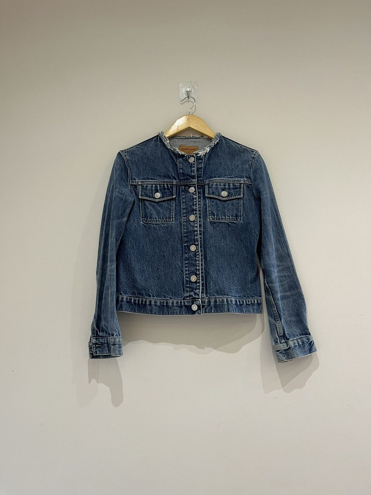 Helmut Lang HELMUT LANG SS03 SPLIT LEATHER SLEEVE DENIM JACKET