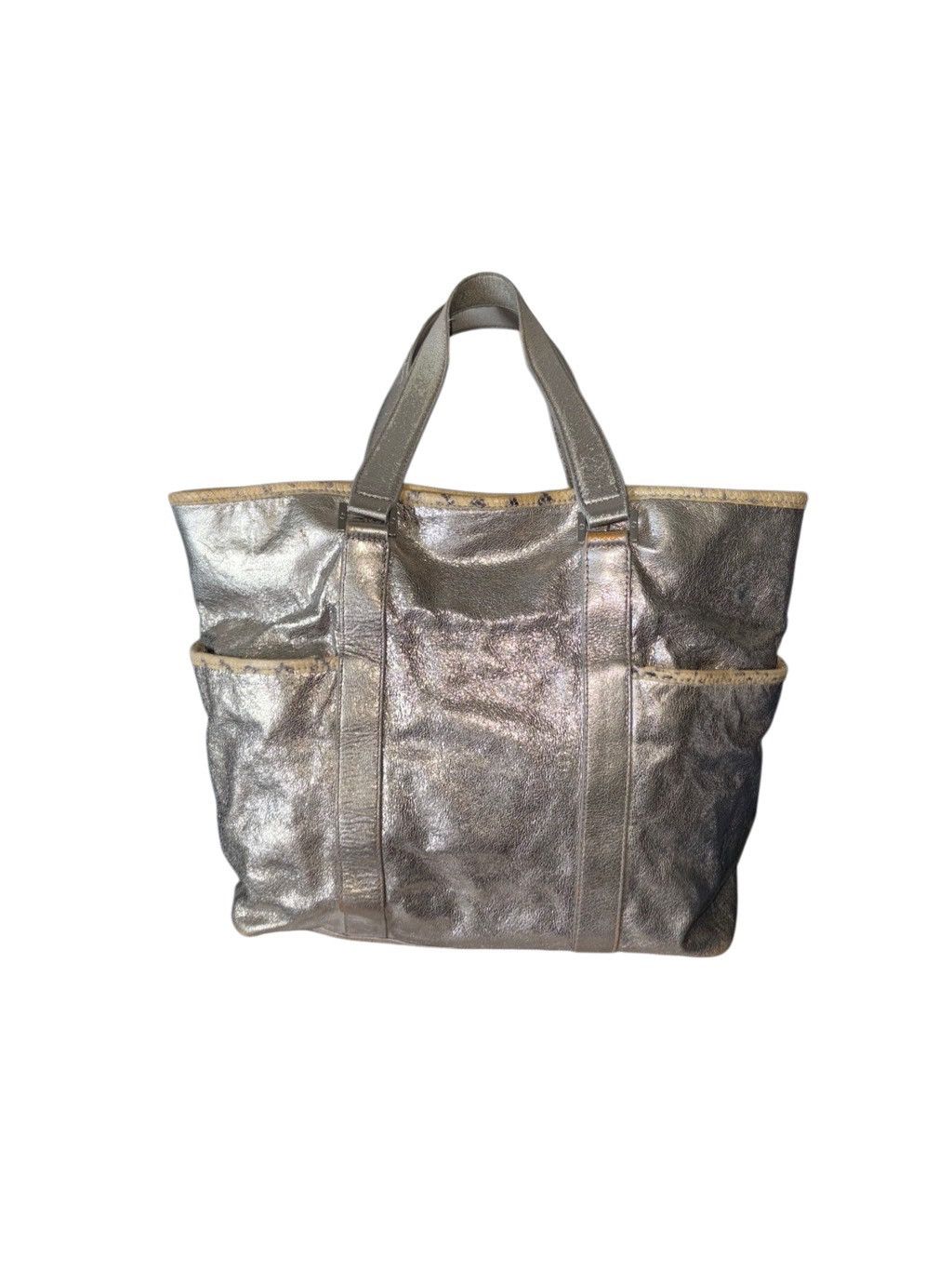 Tory Burch Tory Burch Metallic Leather Tote Bag Size ONE SIZE - 1 Thumbnail