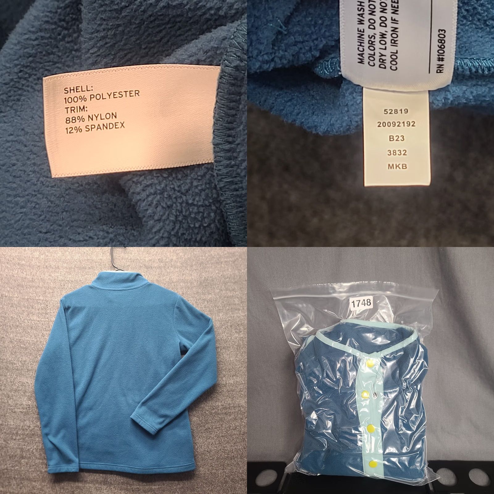 Vintage Duluth Pullover Womens XS Doubleback Printed Fleece Mock Neck Outdoors Blue Raglan Sleeve Slim Casual Everyday All Seasons Size XS / US 0-2 / IT 36-38 - 8 Thumbnail