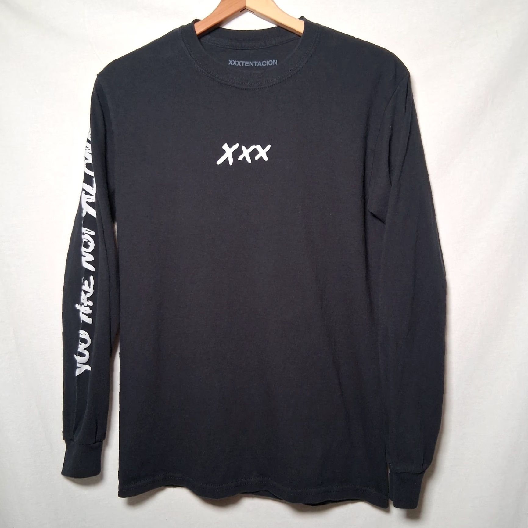 Vintage XXXtentacion Shirt Men S You Are Not Alone Long Sleeve Distressed Black Cotton Knit Bad Vibes Forever Merchandising Band Logo Crew Neck Size US S / EU 44-46 / 1 - 2 Thumbnail