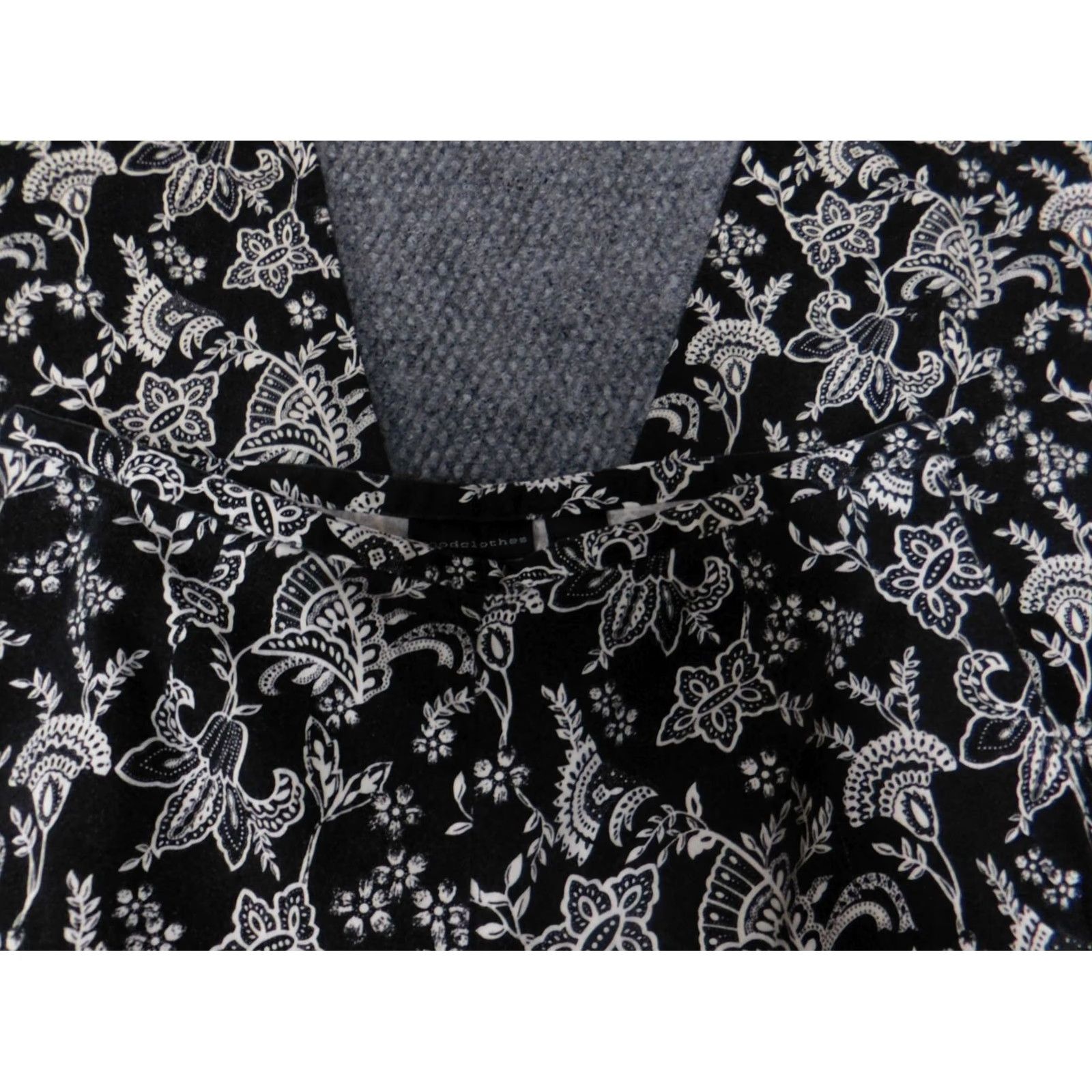 Vintage Goodclothes Womens Pants 12 Black Straight Floral Chino Knit Polyester Rayon Zipper Stretch Regular Inseam 22in Womens Size 34" / US 12 / IT 48 - 2 Thumbnail