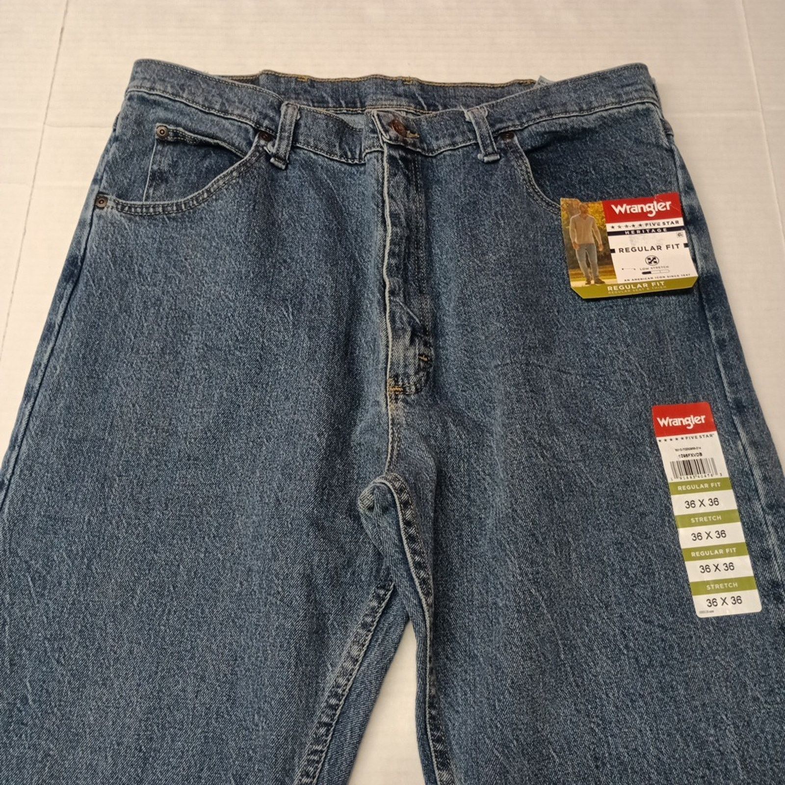 Wrangler Wrangler Regular Fit Five Star Jeans Men's 36x36 Blue Cotton Size US 36 / EU 52 - 3 Thumbnail