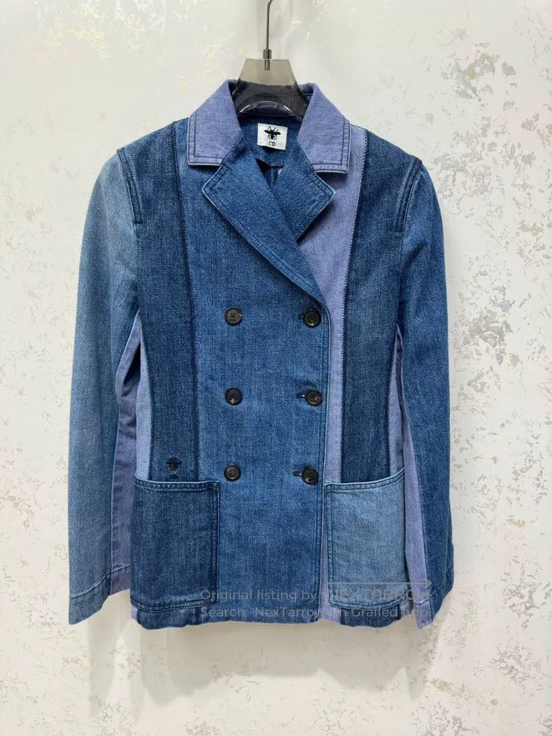 Dior Dior Colour-blocked denim jacket Size XXS / US 00 / IT 34 - 1 Thumbnail