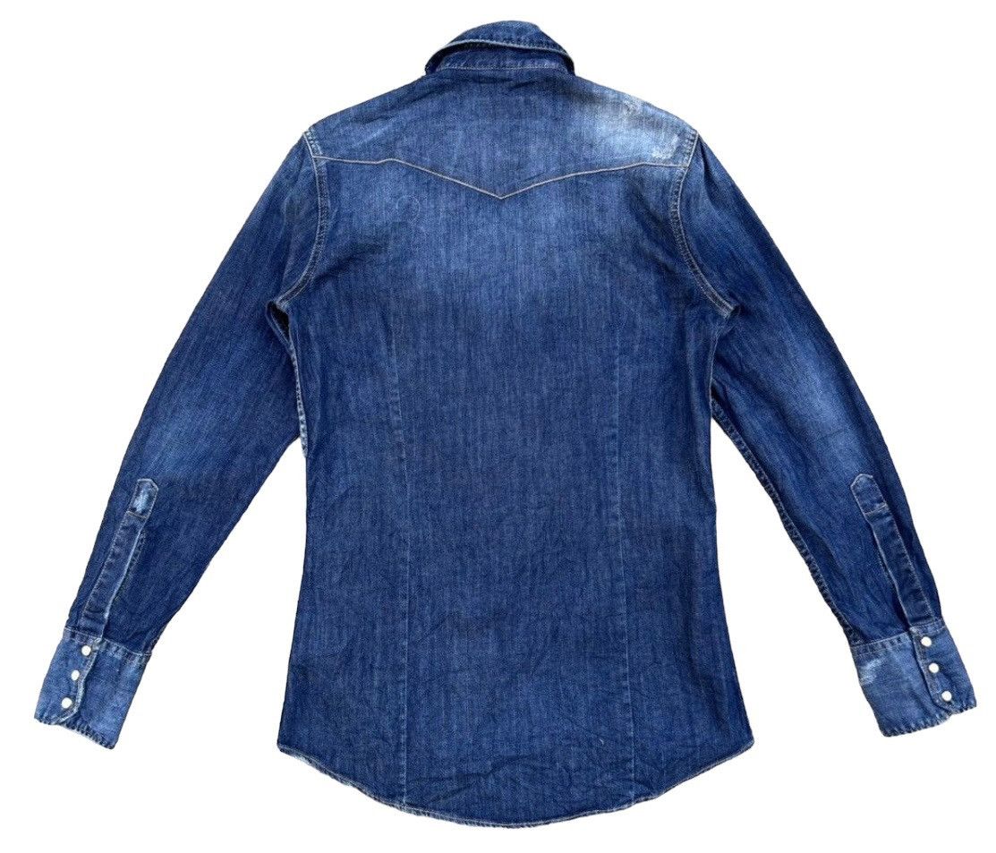 Dsquared2 Dsquared2 Italy Distressed Denim Western Shirt Size US S / EU 44-46 / 1 - 2 Thumbnail