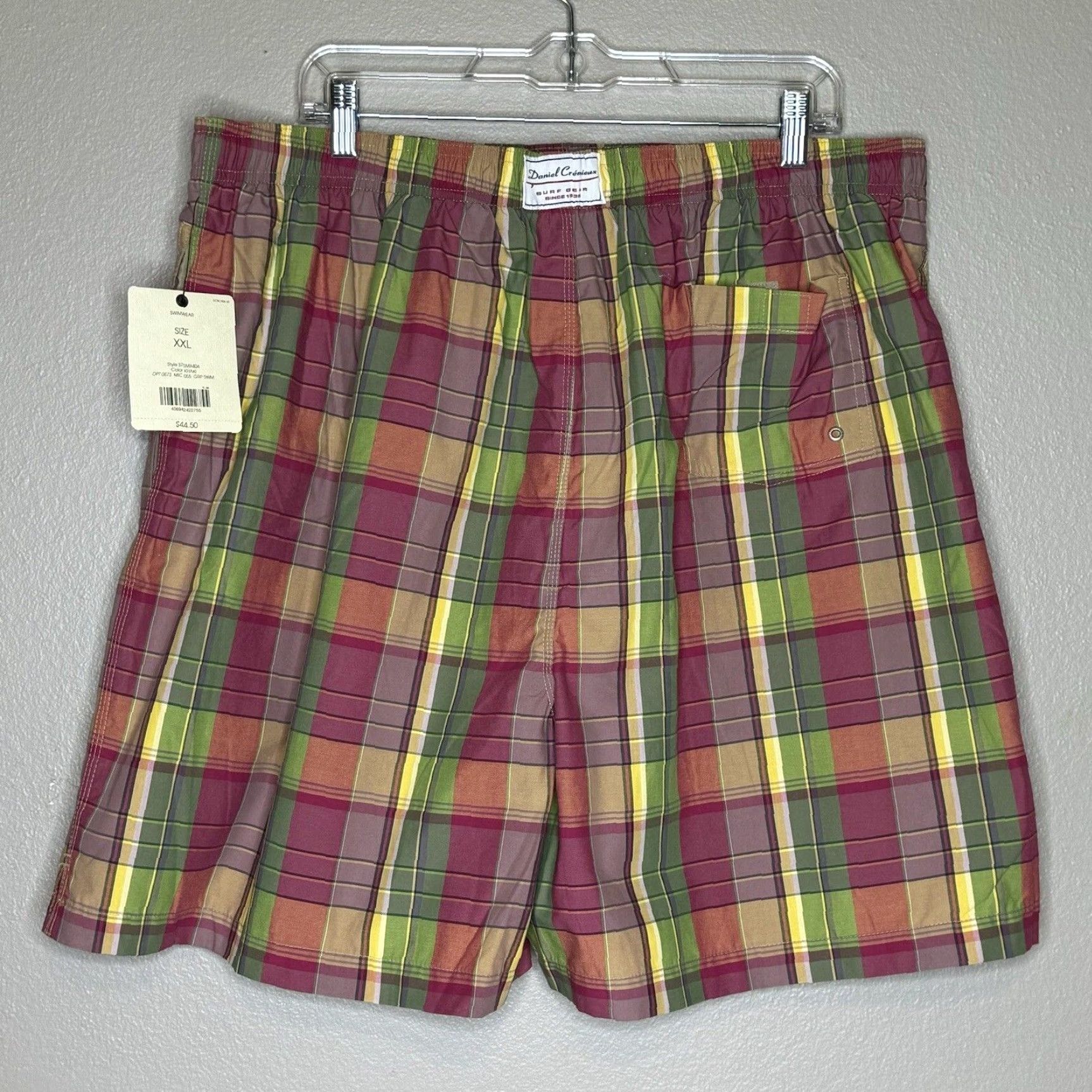Cremieux Cremieux Mens Swim Trunks XXL Elastic Drawstring Waist Pockets Plaid Beach Colorful New Size ONE SIZE - 5 Thumbnail
