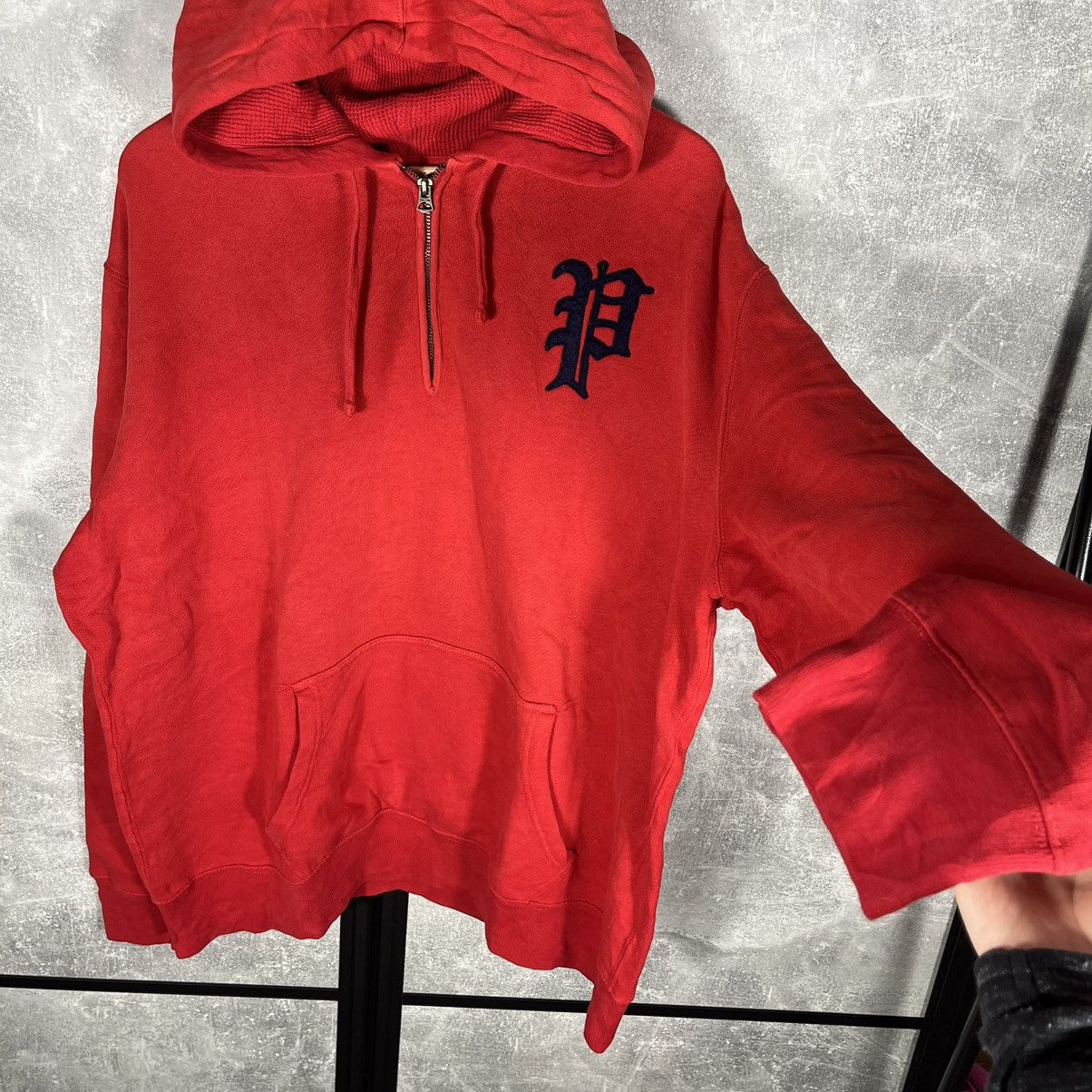 Ralph Lauren Vintage Ralph Lauren Old English P Half Zip Hoodie Red Size US XXL / EU 58 / 5 - 6 Thumbnail