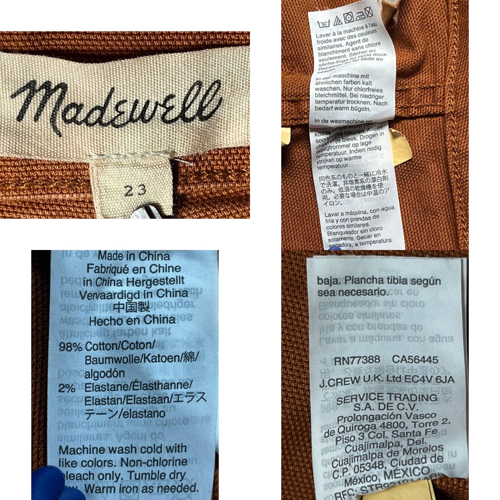 Madewell Madewell Pants Womens 23 Orange Slim Wide-Leg Crop Fit High Rise See Pics Size 40" / US 18 - 10 Thumbnail