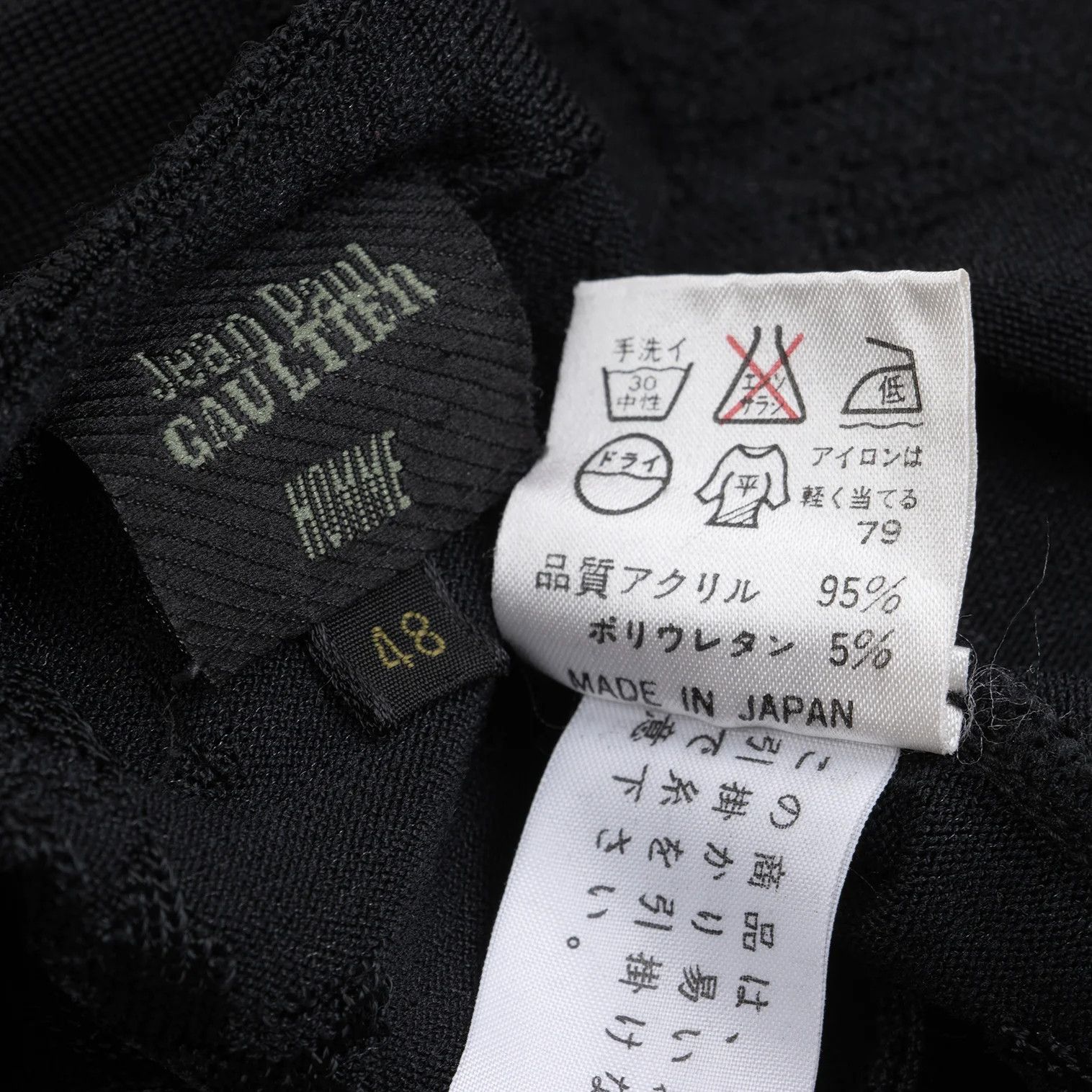 Jean Paul Gaultier Black Acrylic Stretch Embroidered Jacquard Knit, Size 48 Size US M / EU 48-50 / 2 - 14 Thumbnail